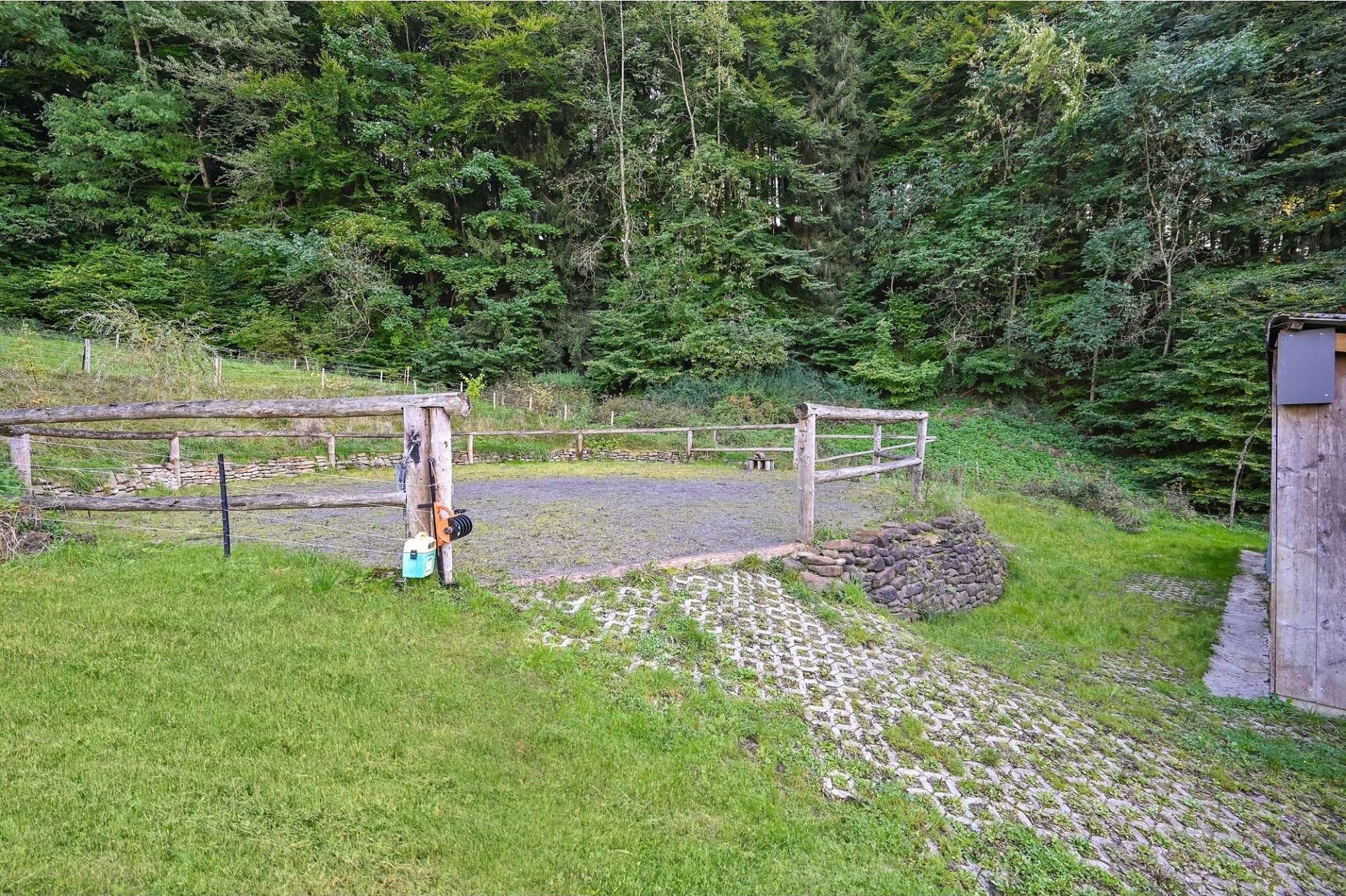 Ländliches Waldgrundstück mit eingezäuntem Bereich