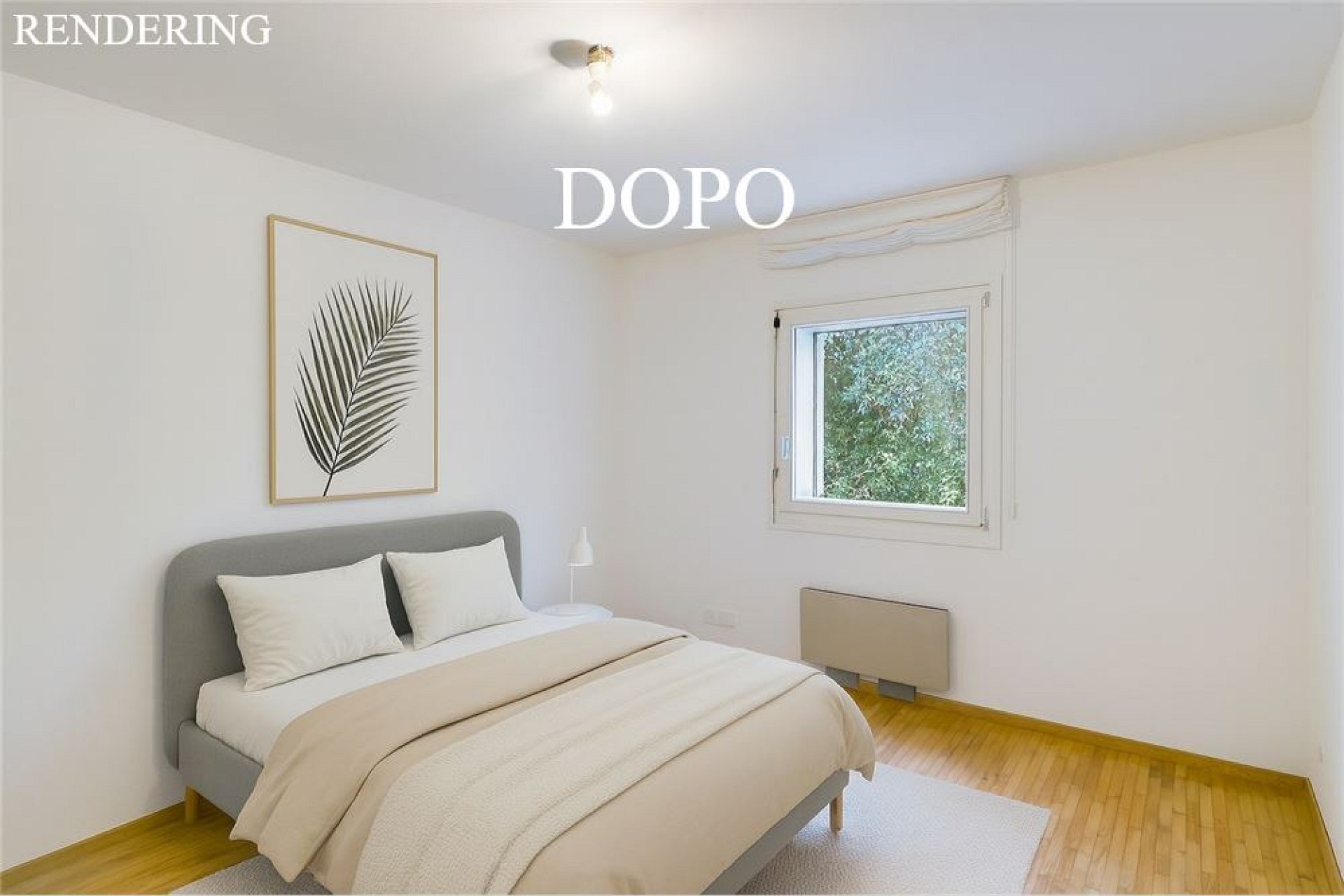 Helles Schlafzimmer mit minimalistischer Einrichtung
