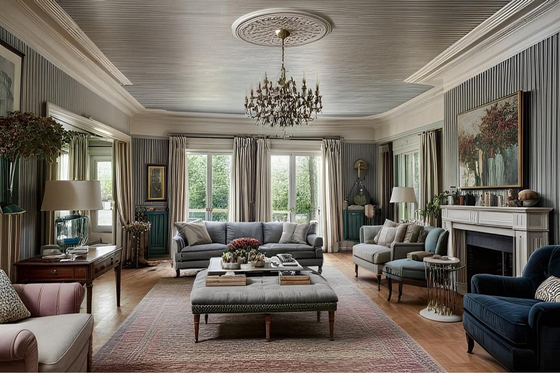 Klassisches, elegant eingerichtetes Wohnzimmer