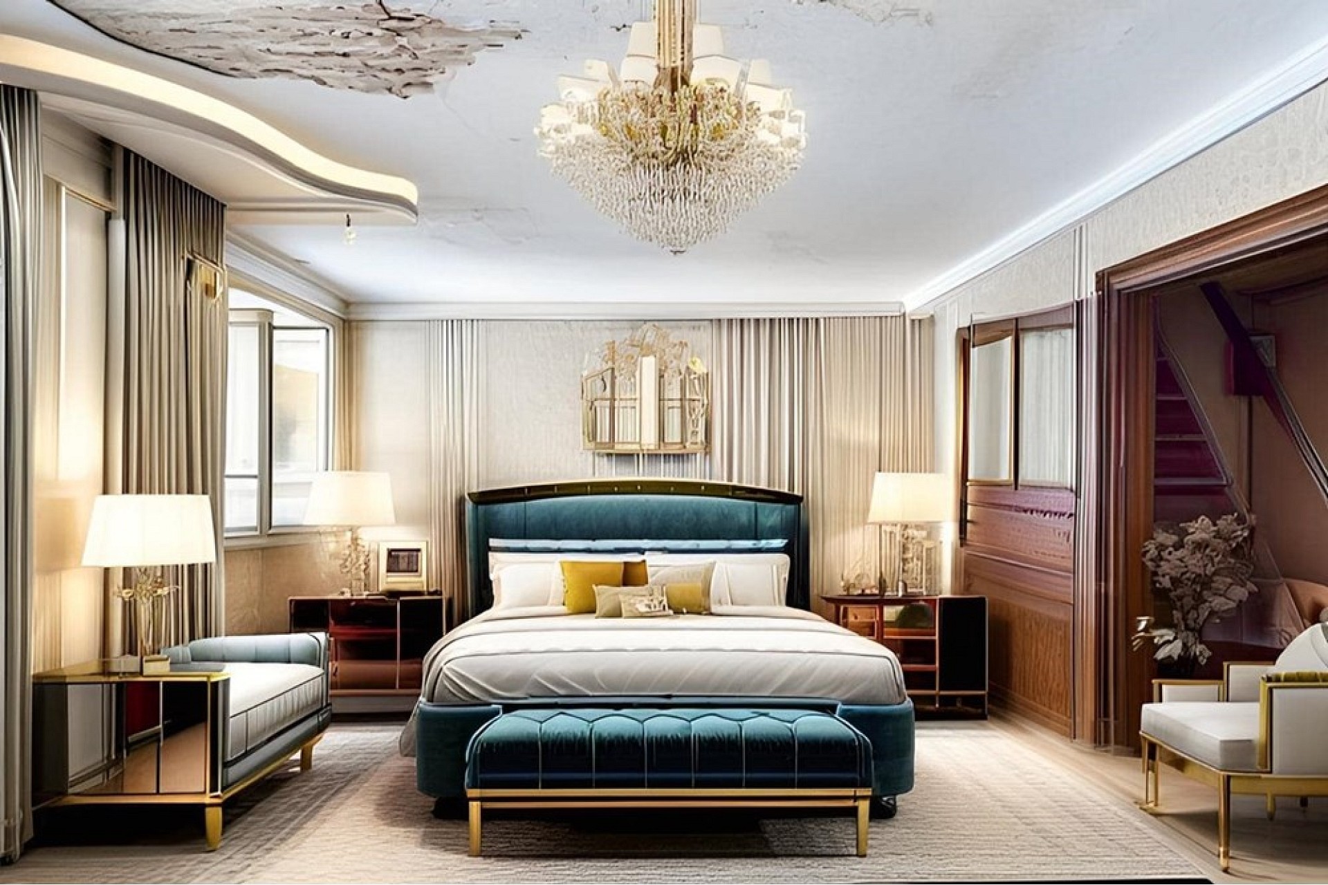 Luxuriöses Schlafzimmer mit klassischer Note