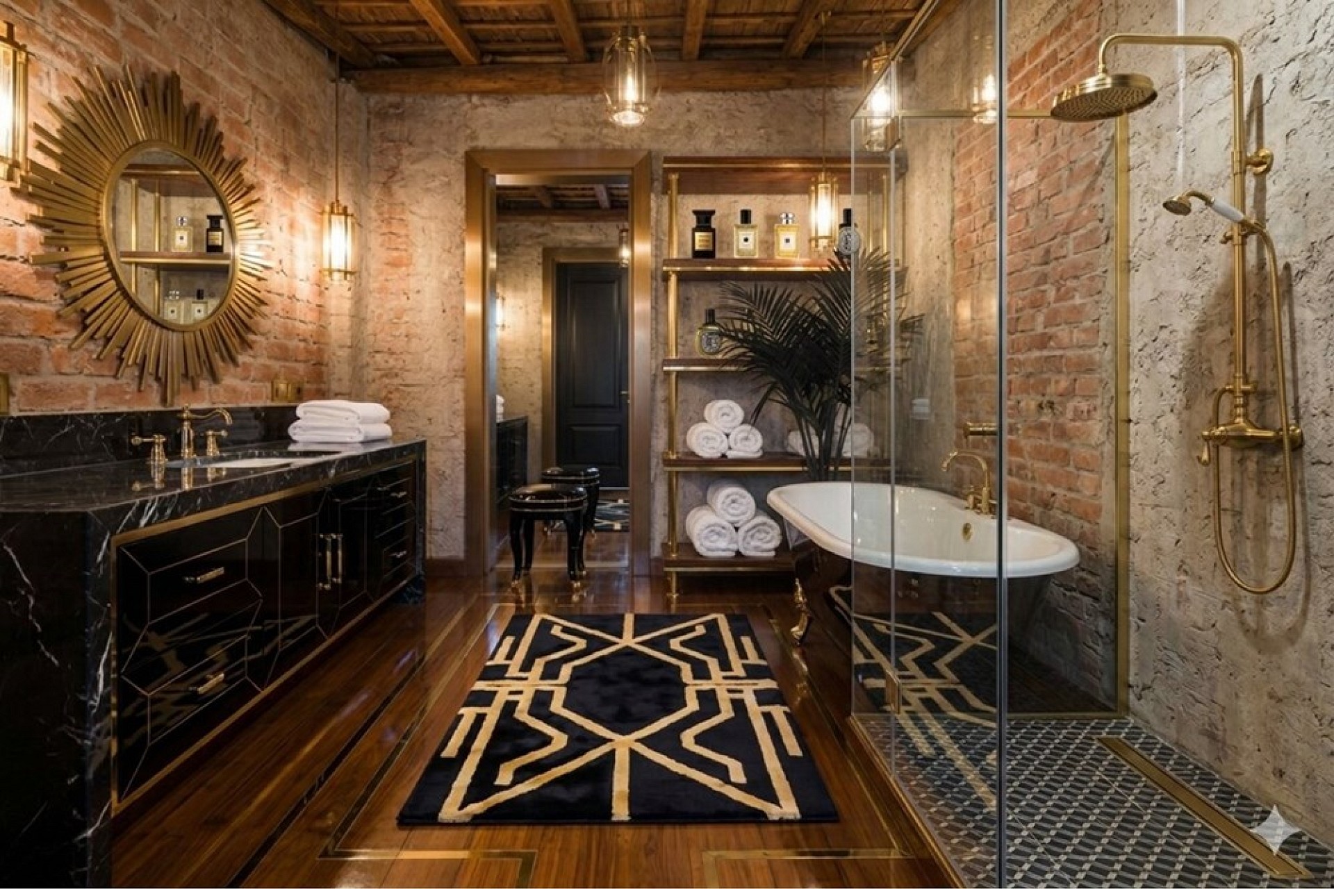 Luxuriöses Badezimmer im Industrial-Style