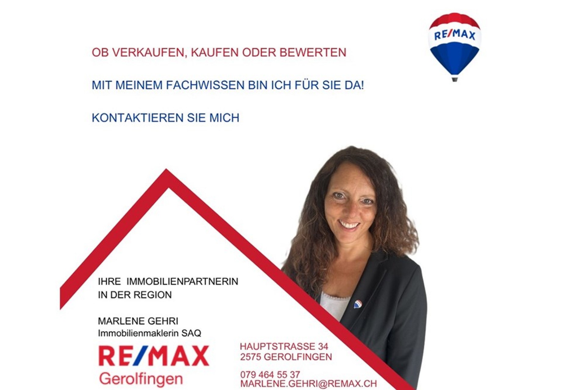 Werbe-/Kontaktkarte eines Immobilienmaklers