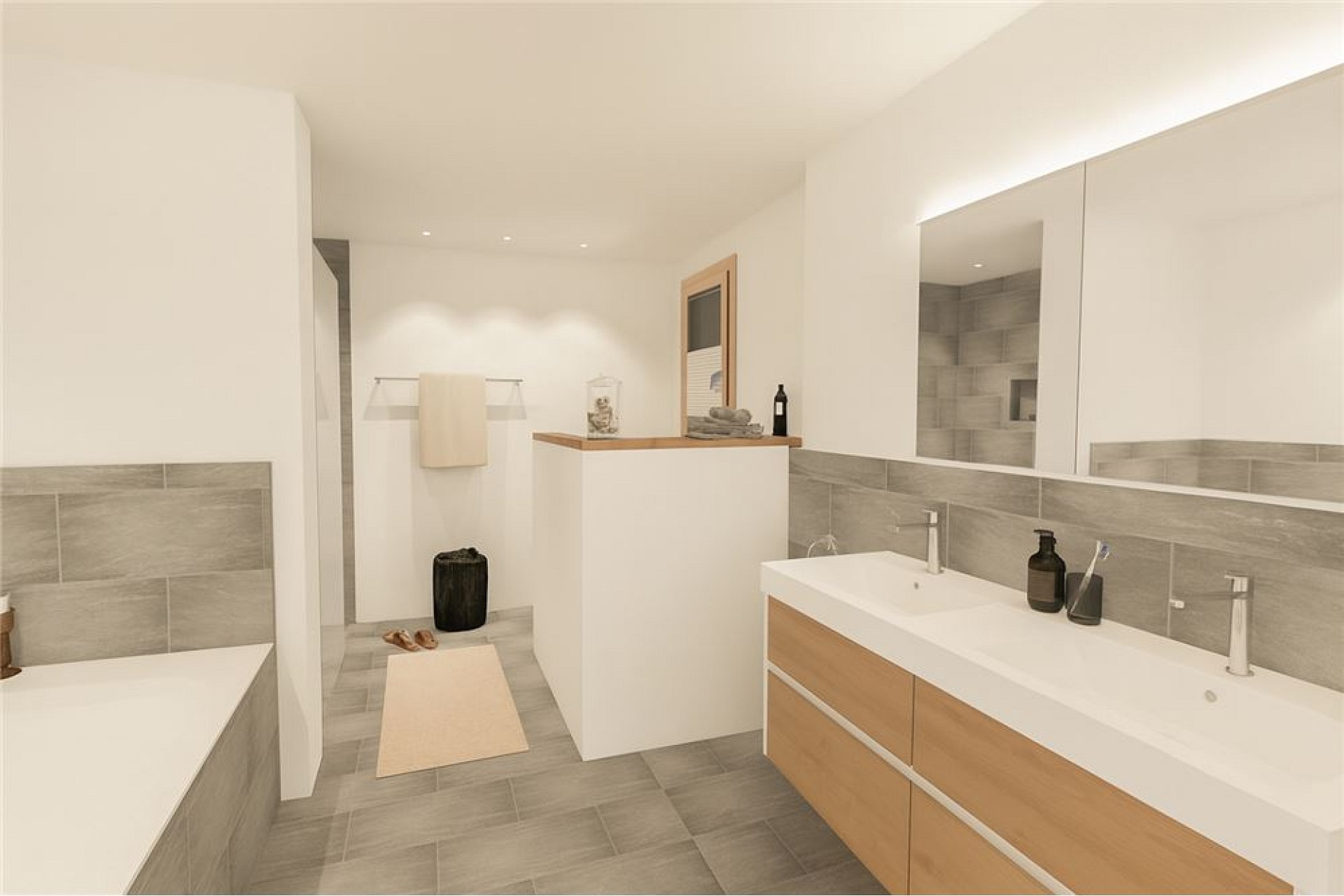 Modernes Badezimmer mit Doppelwaschbecken