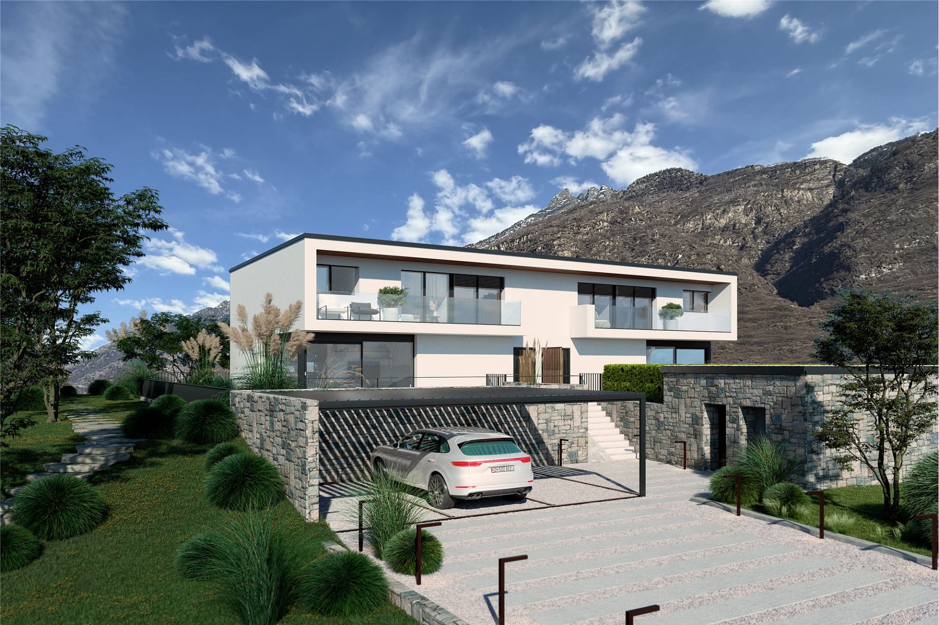 Modernes Luxushaus mit Bergblick
