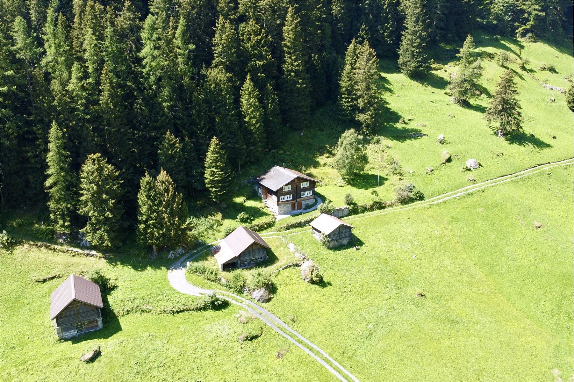 Alm-/Berganwesen aus der Luft