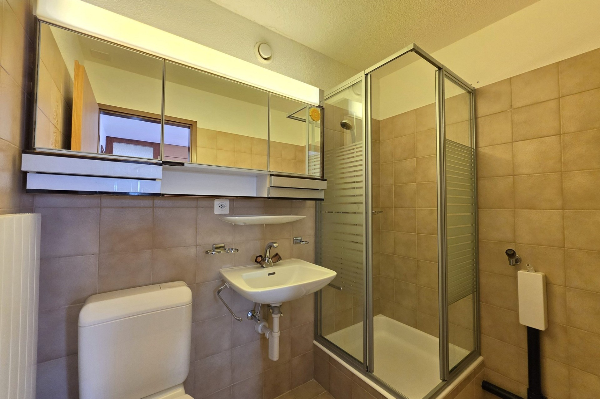 Kleines Badezimmer mit Dusche und WC