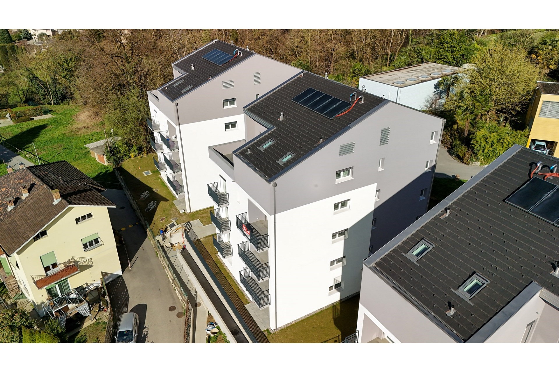 Luftaufnahme moderner Wohngebäude