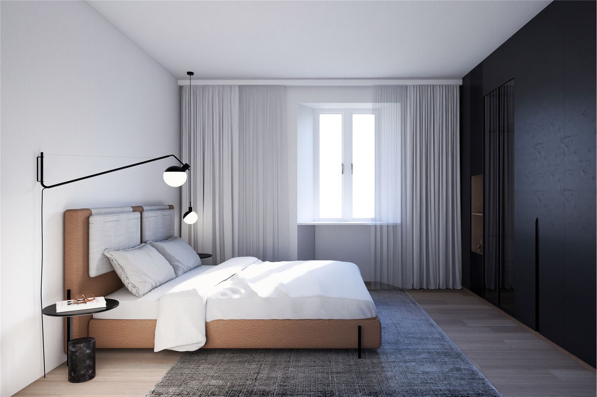 Modernes Schlafzimmer mit minimalistischem Design