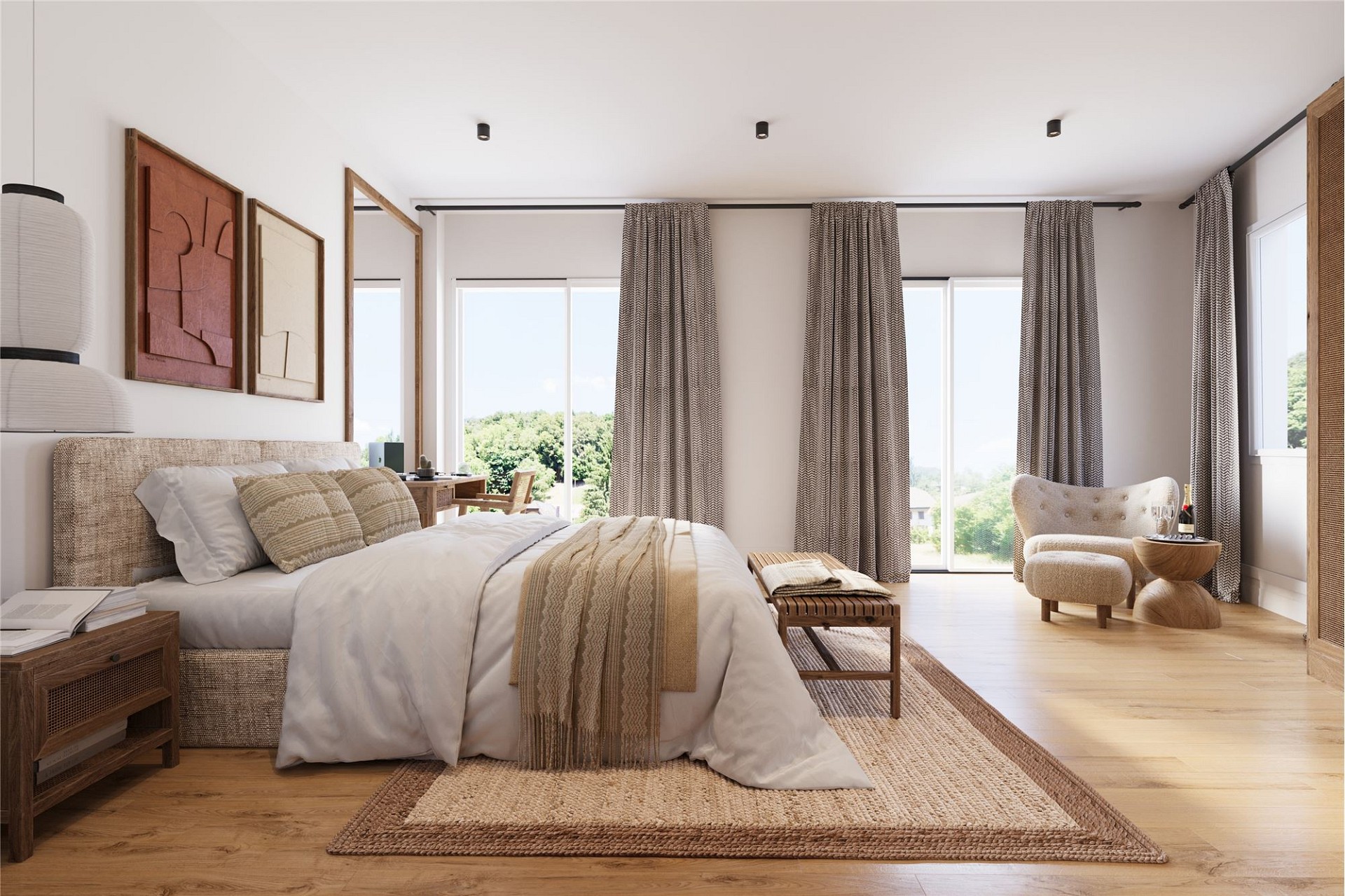 Helles Schlafzimmer mit Naturmaterialien