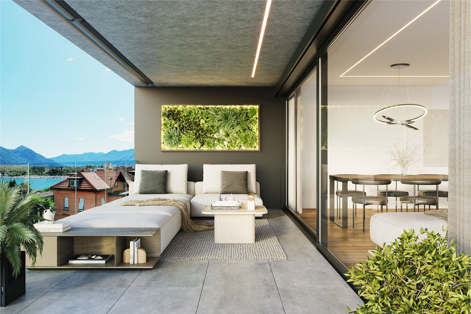 Luxuriöse Terrasse mit Seeblick