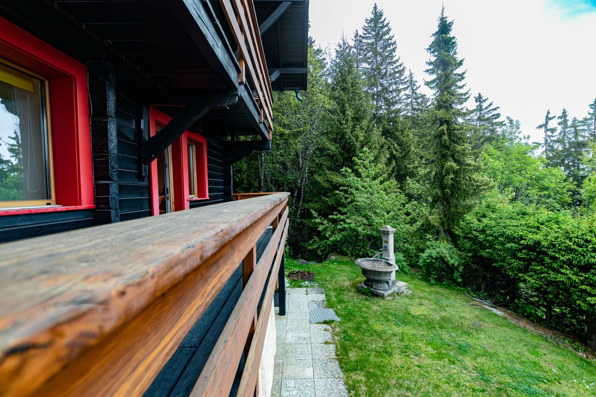 Balkon mit Gartenblick