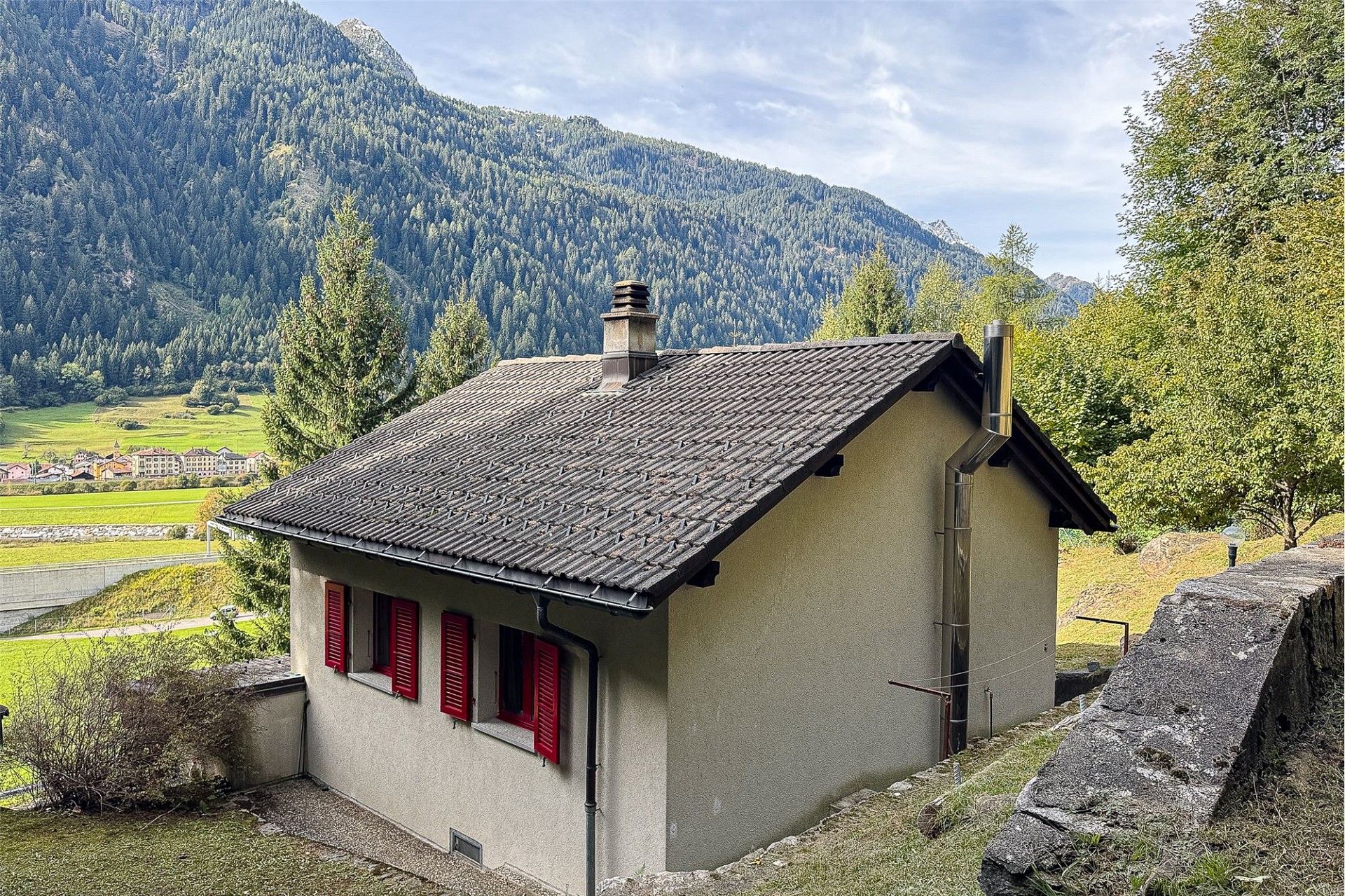 Haus mit Bergblick