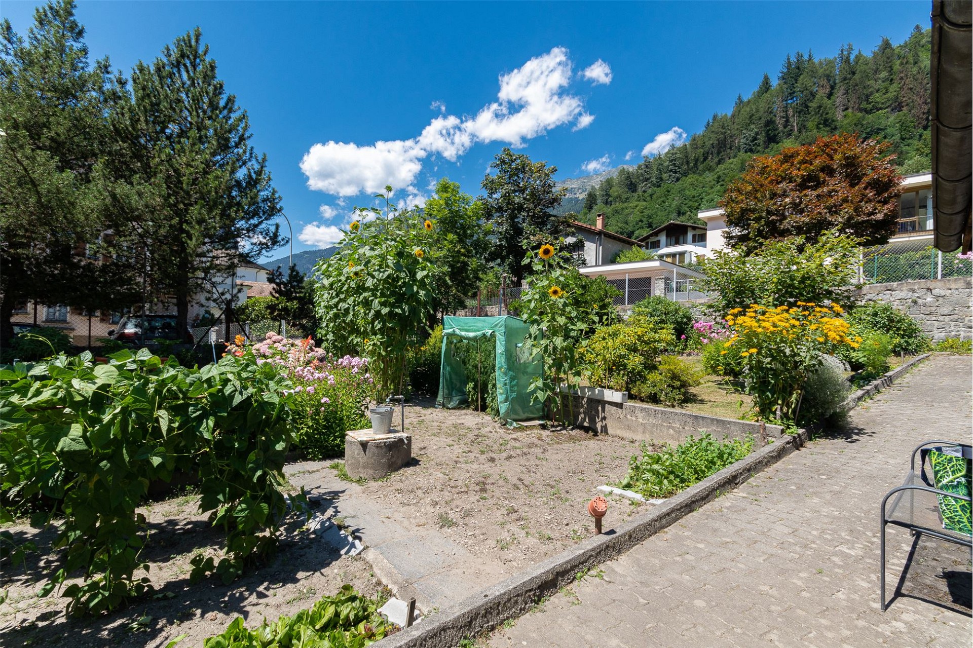 Garten mit Bergblick