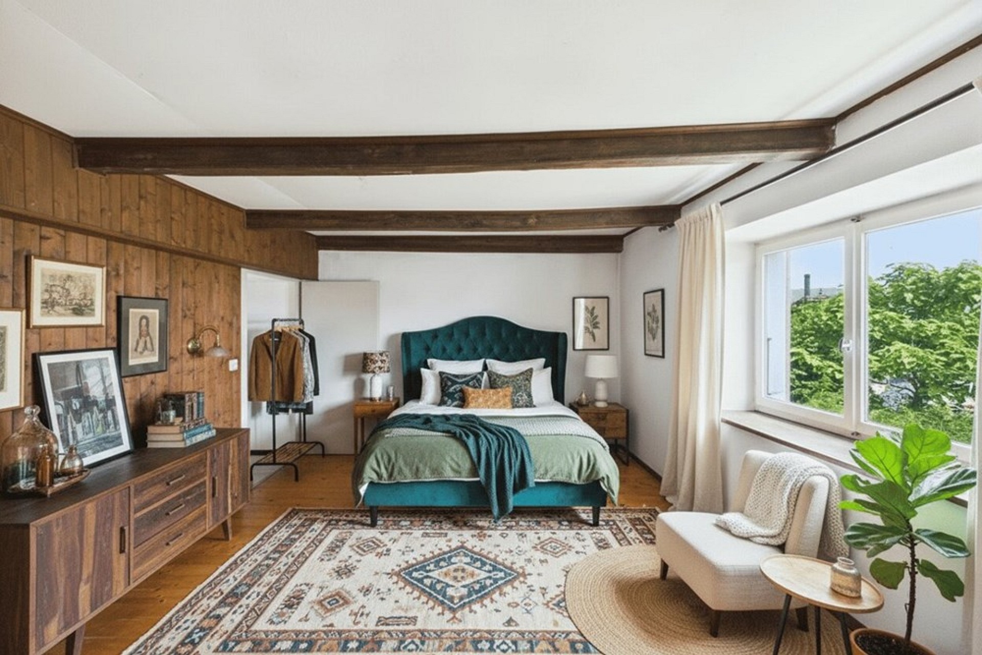 Gemütliches Schlafzimmer mit Vintage-Elementen