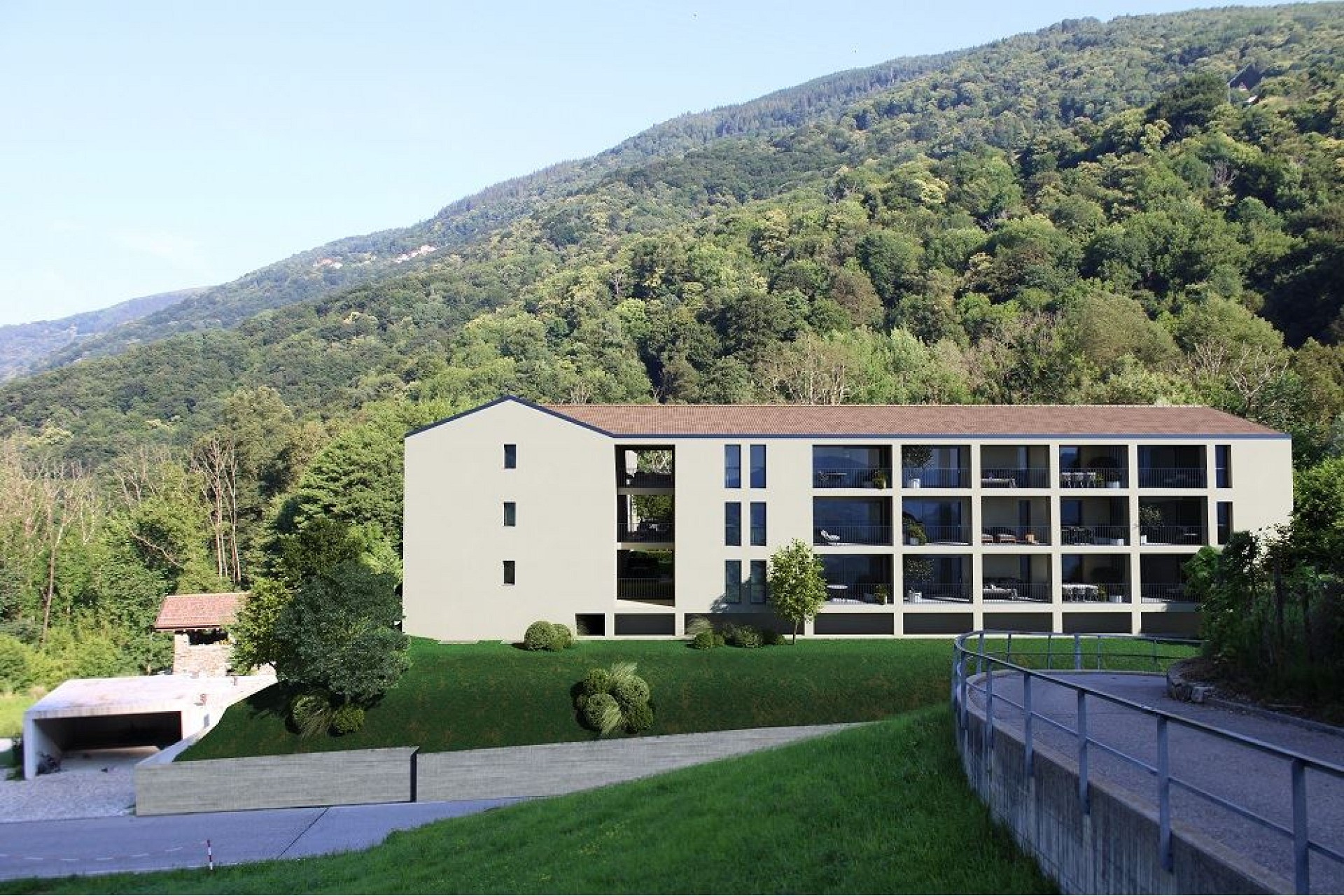 Moderne Wohnanlage in Hanglage