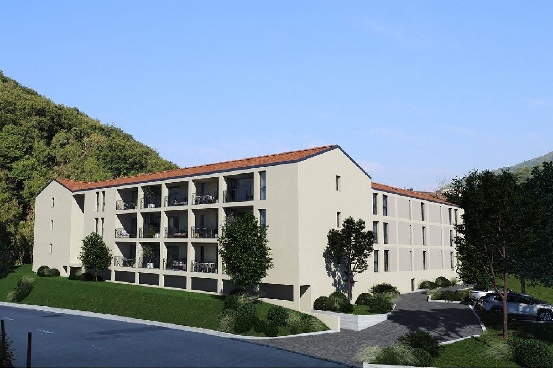 Mehrfamilienhaus in Hanglage