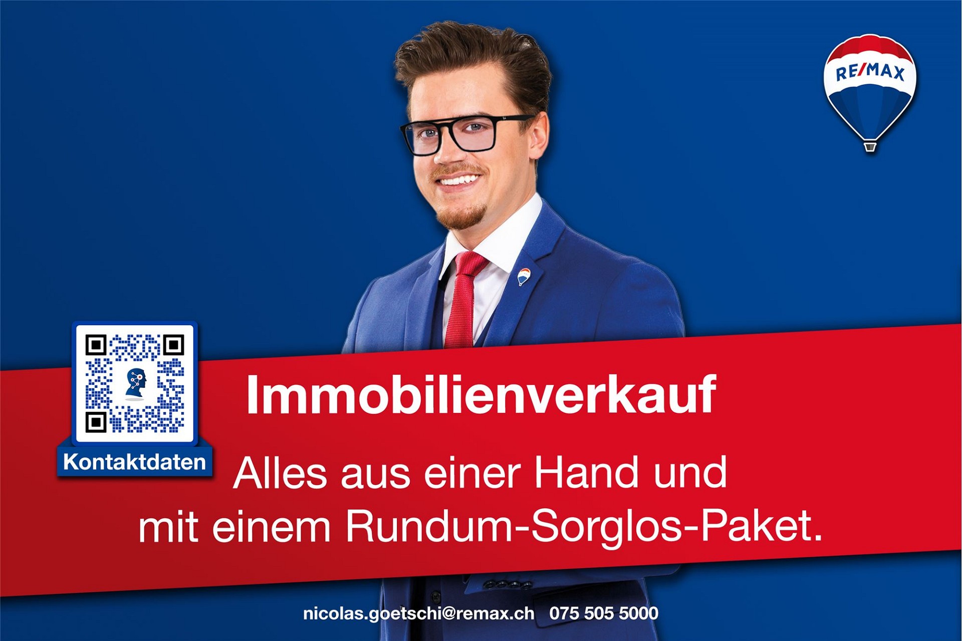 Werbeplakat eines Immobilienmaklers