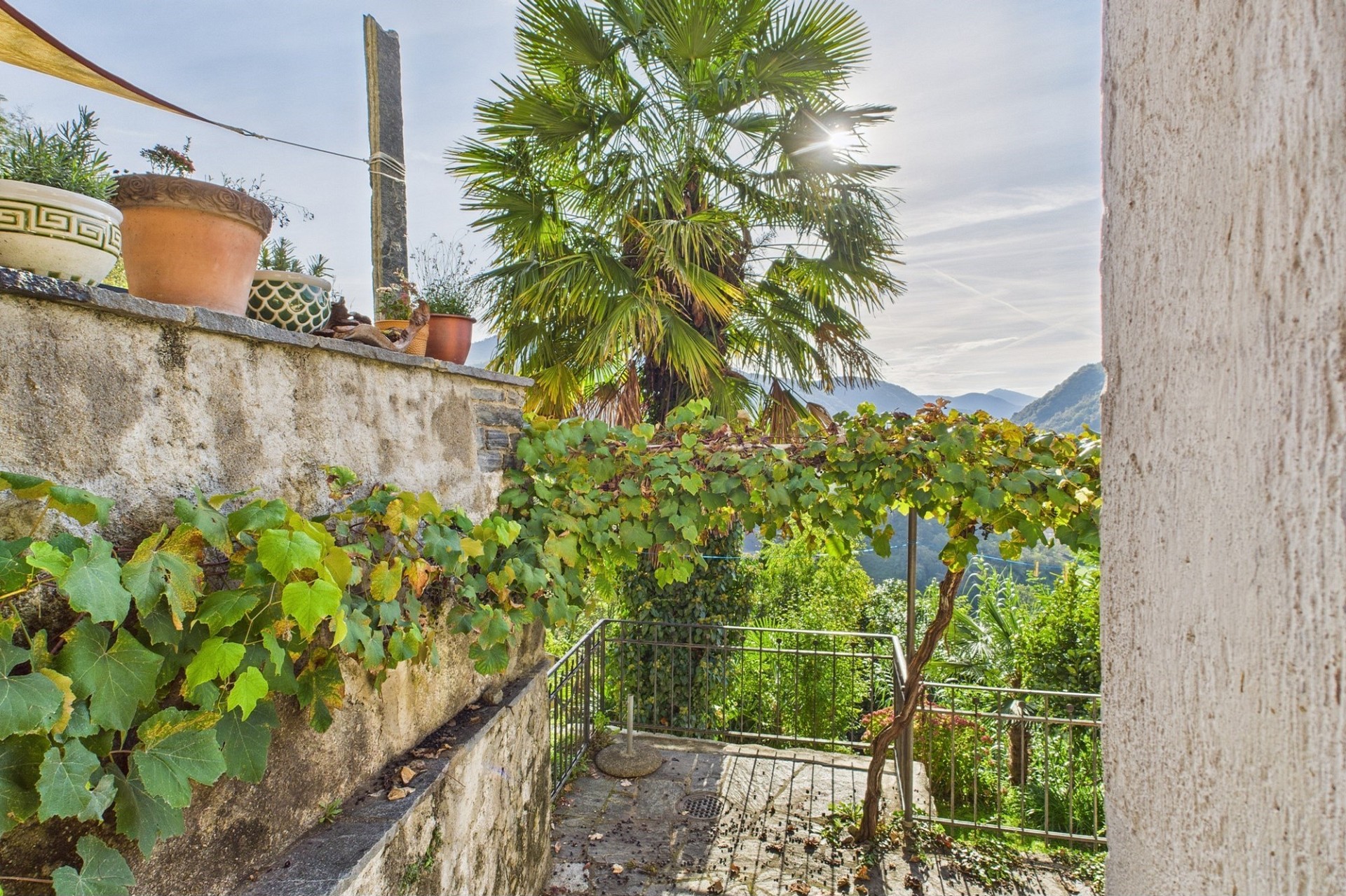 Terrasse mit mediterranem Gartenblick