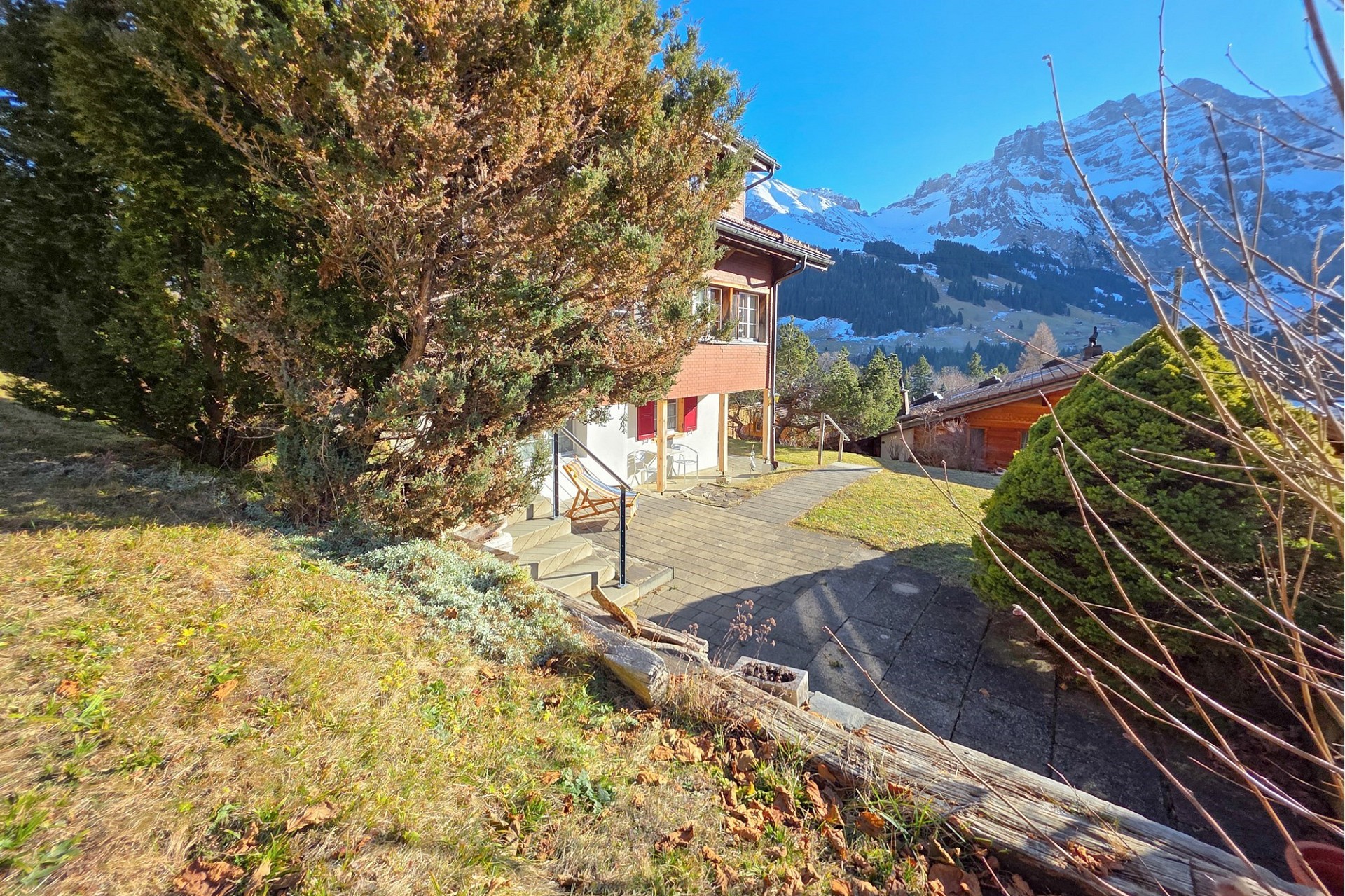Alpenhaus mit Bergblick