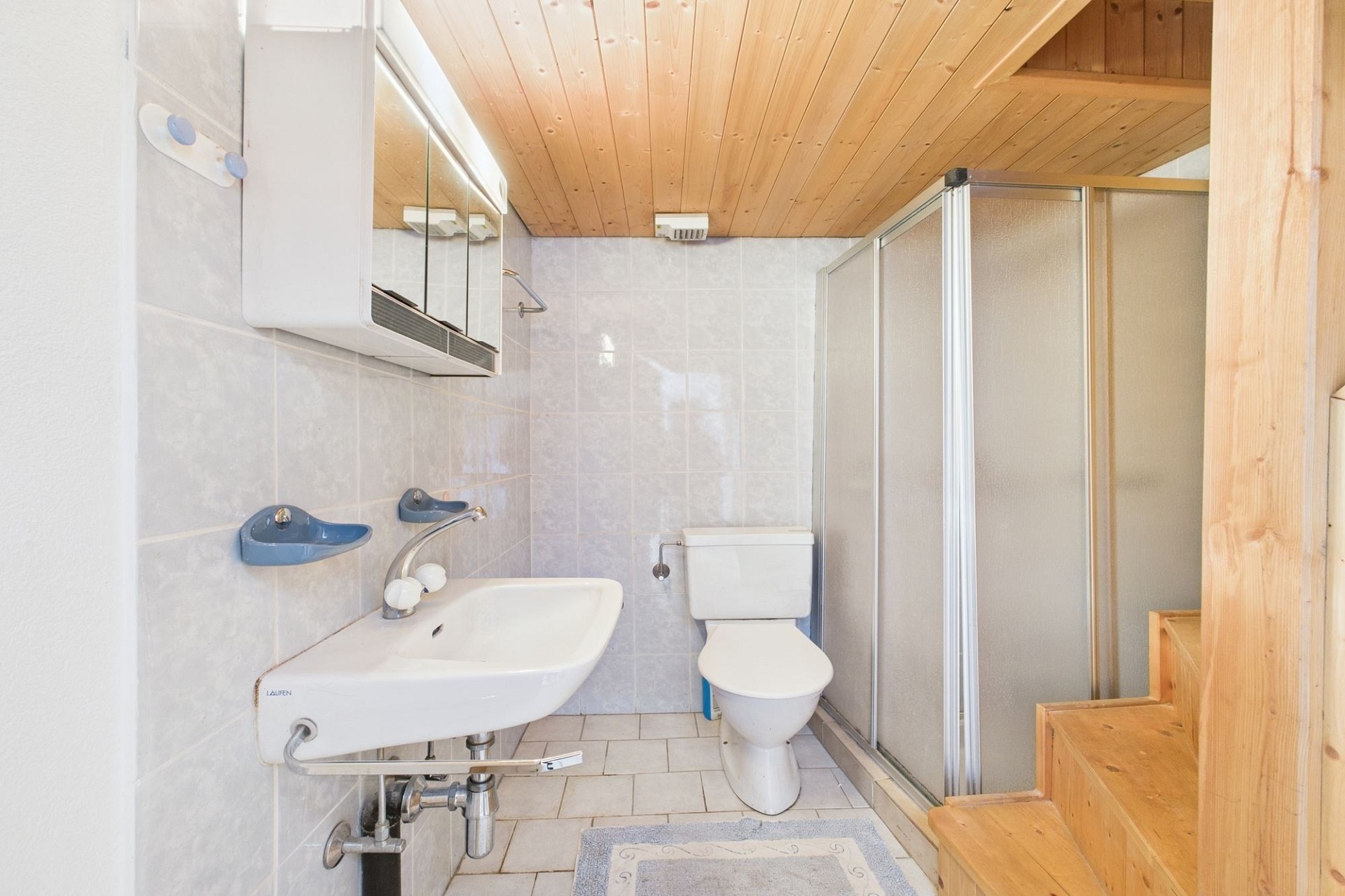 Kleines Badezimmer mit Dusche und WC