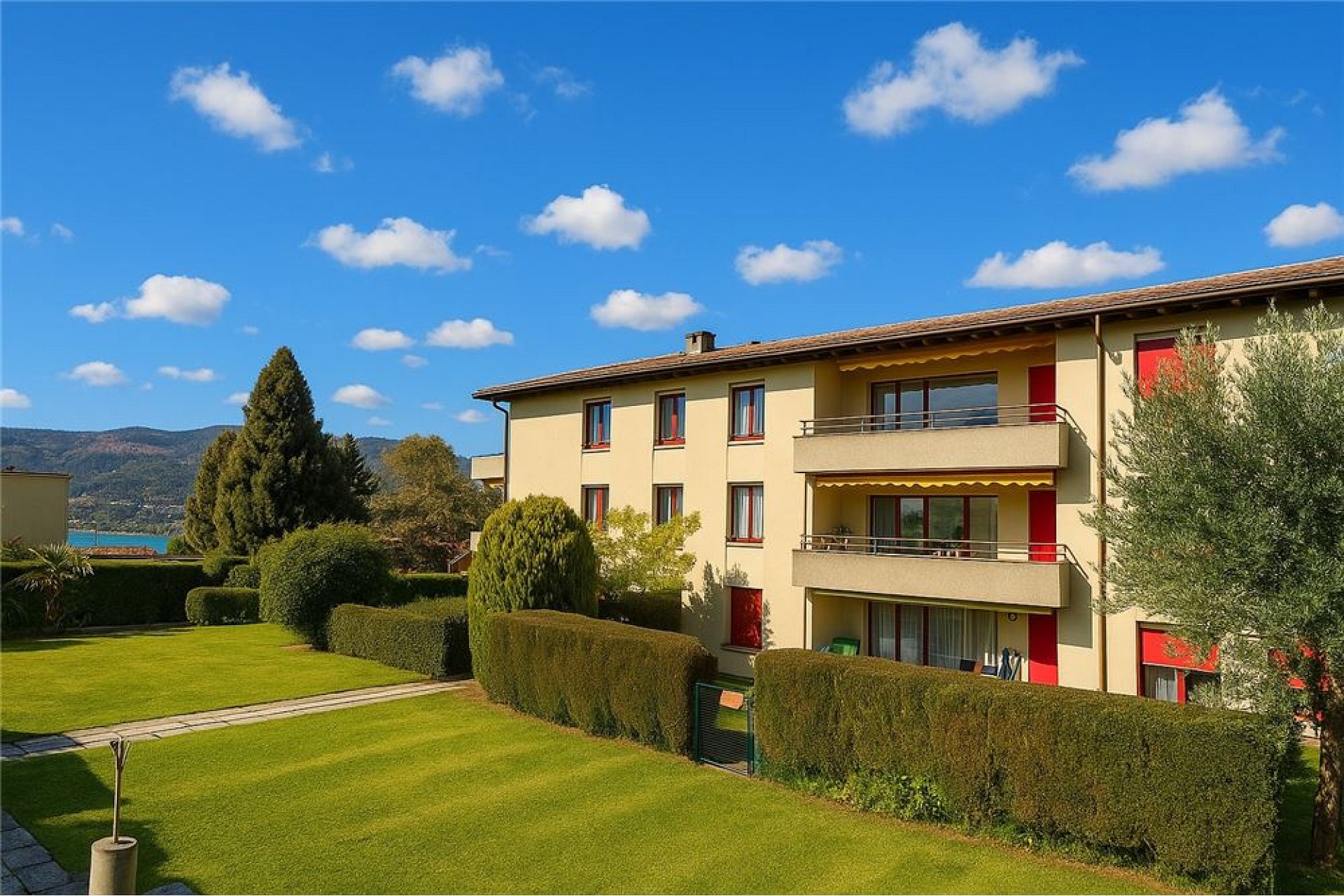 Wohnhaus mit Garten und Balkon