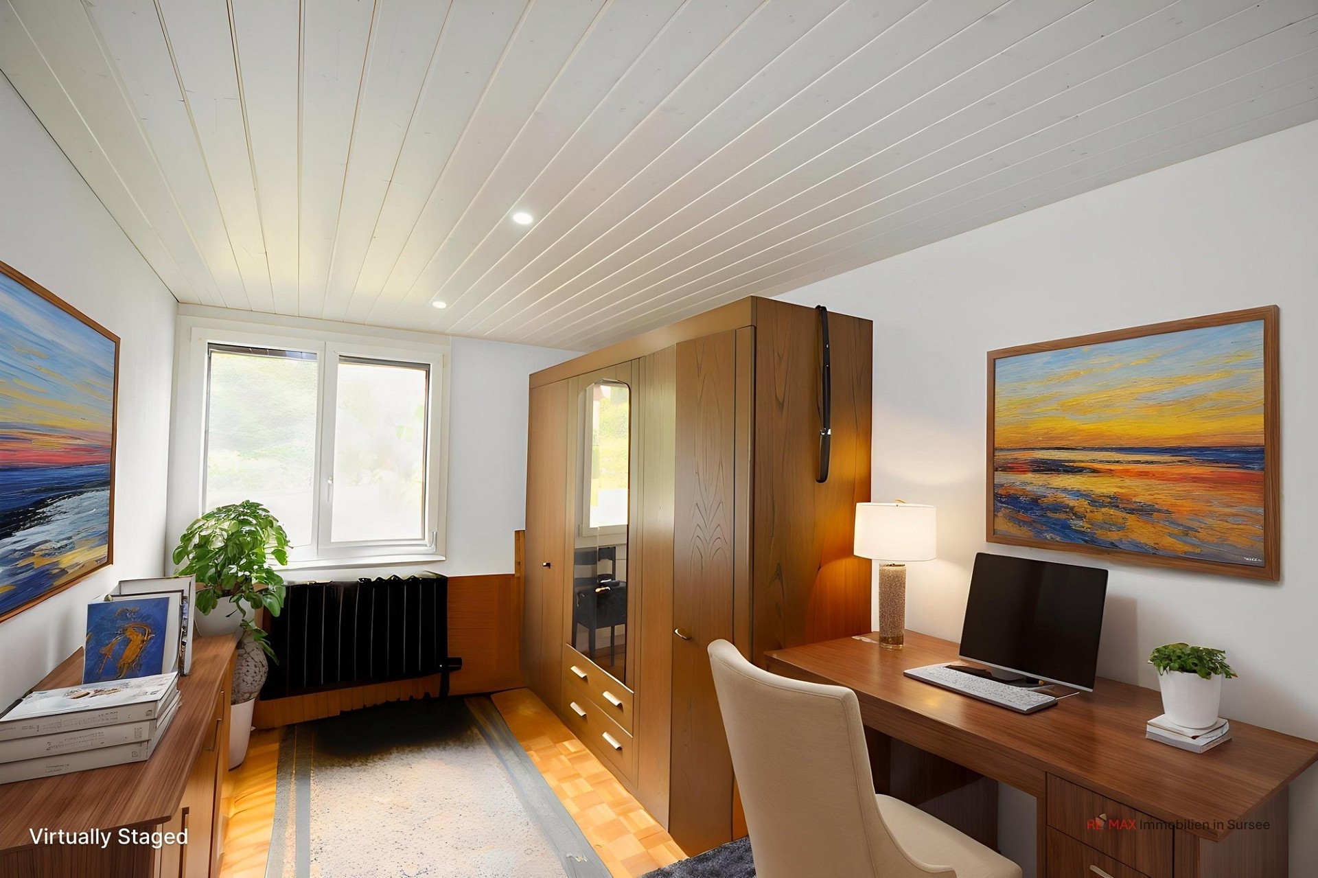 Virtuell möbliertes Arbeitszimmer
