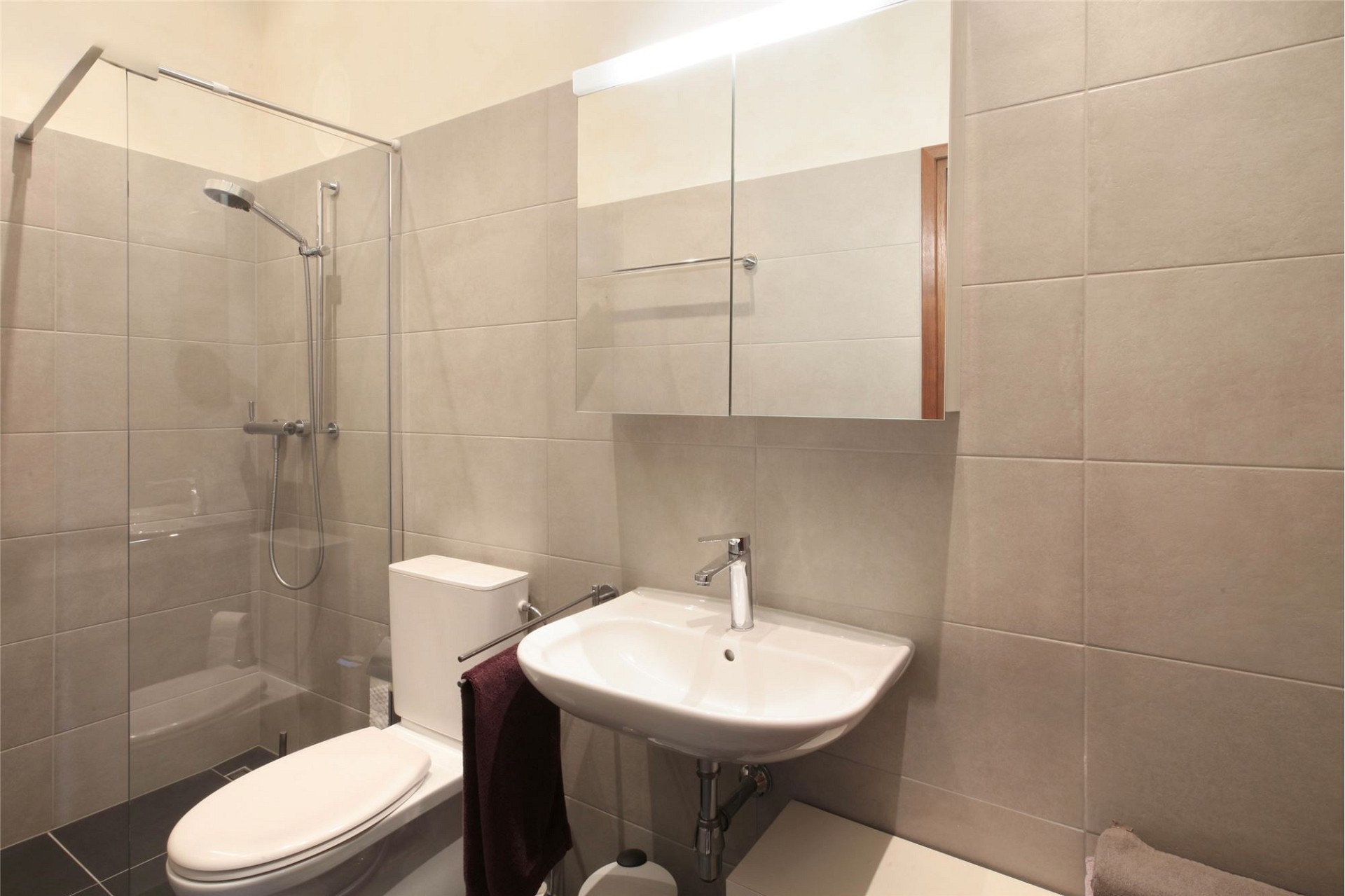 Modernes Badezimmer mit Dusche und WC