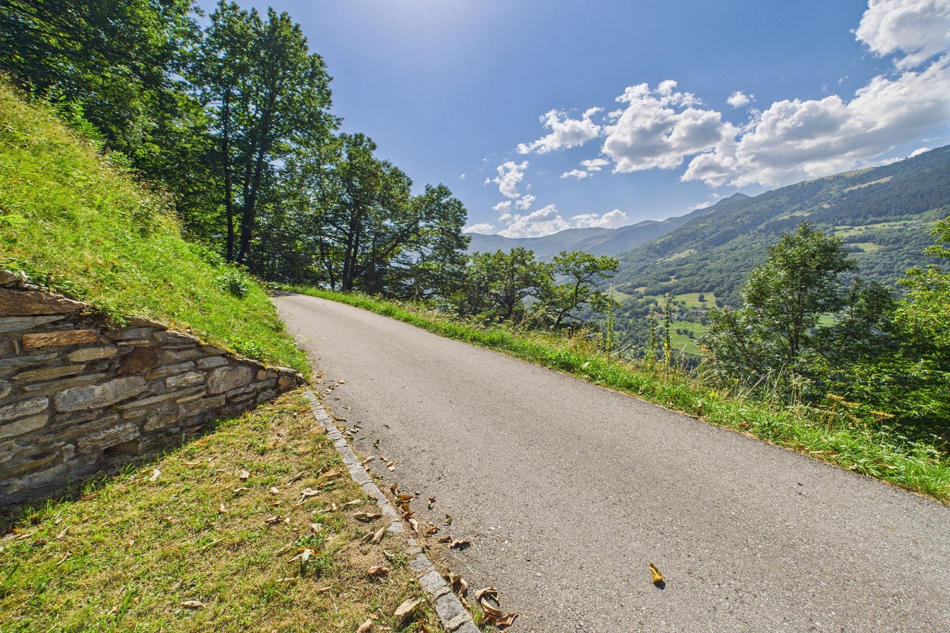 Landschaftsstraße mit Bergpanorama