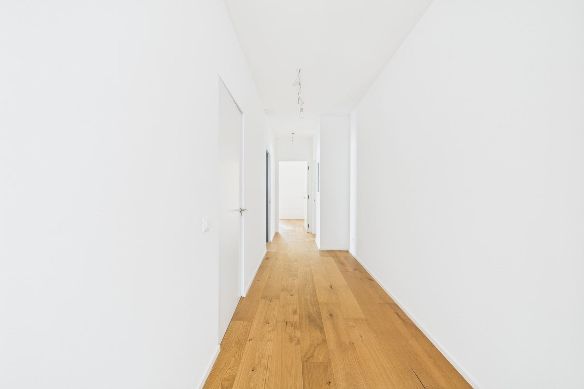 Heller Flur mit Holzboden