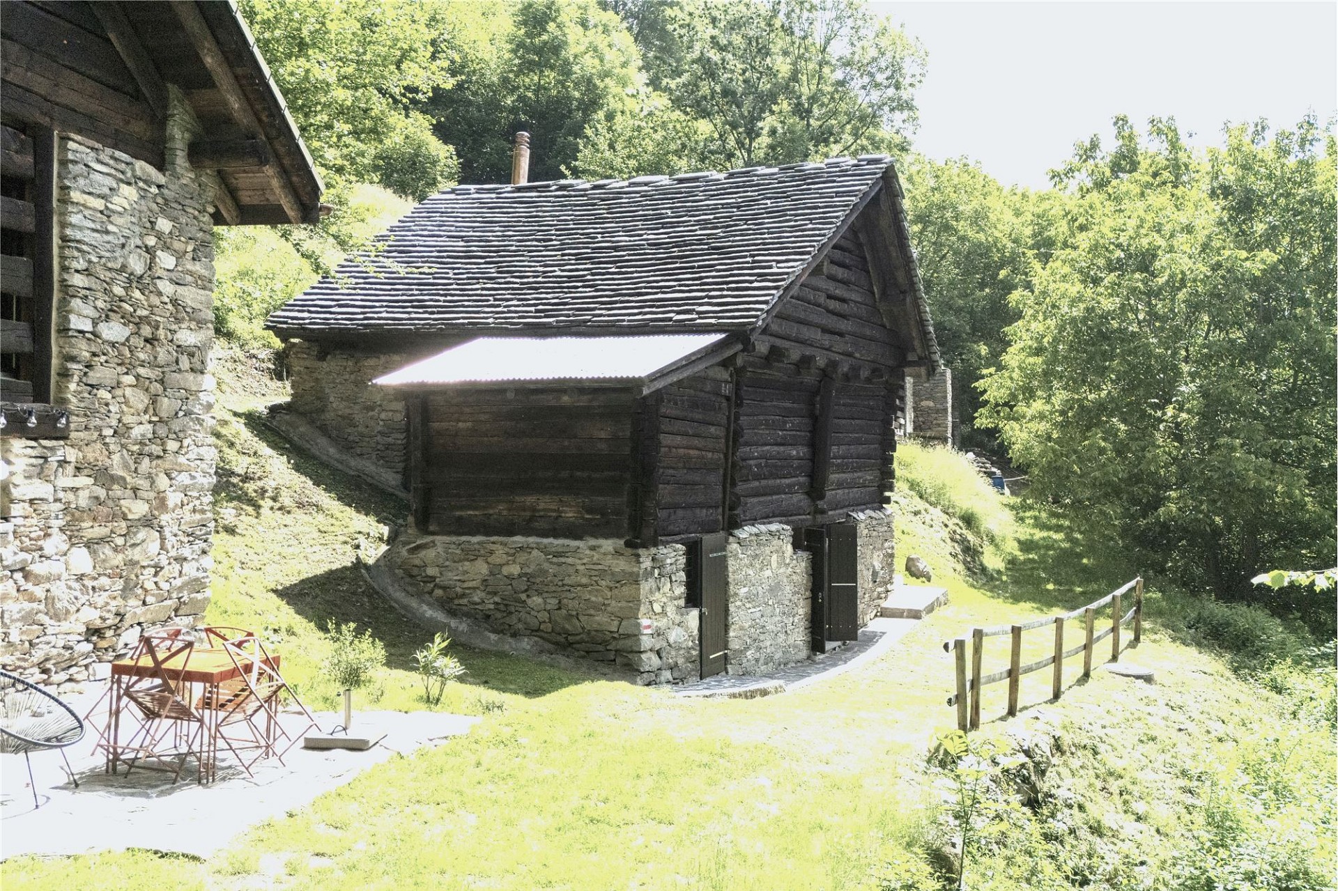 Rustikales Berghaus mit Steinfassade