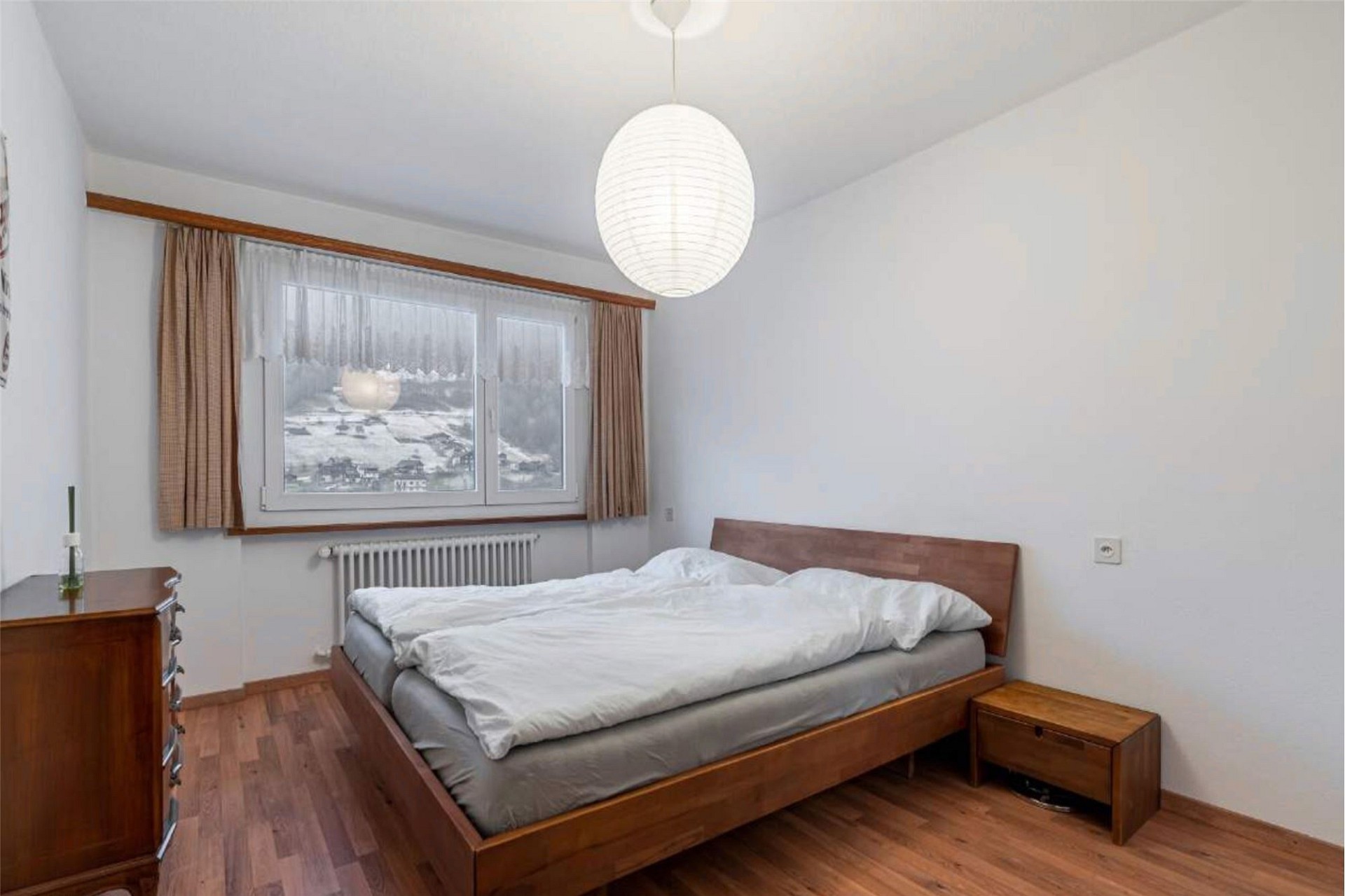 Schlafzimmer mit Bergblick