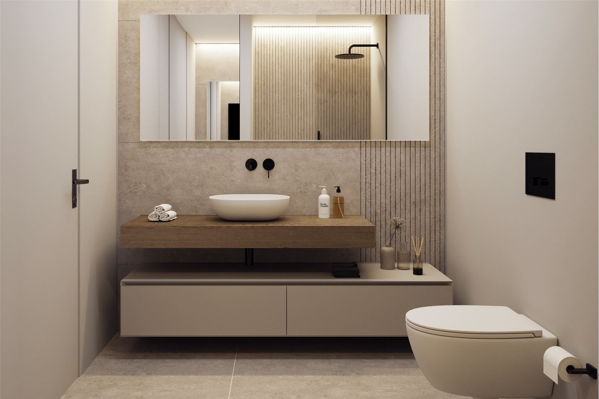 Modernes Bad mit eleganter Waschtischanlage