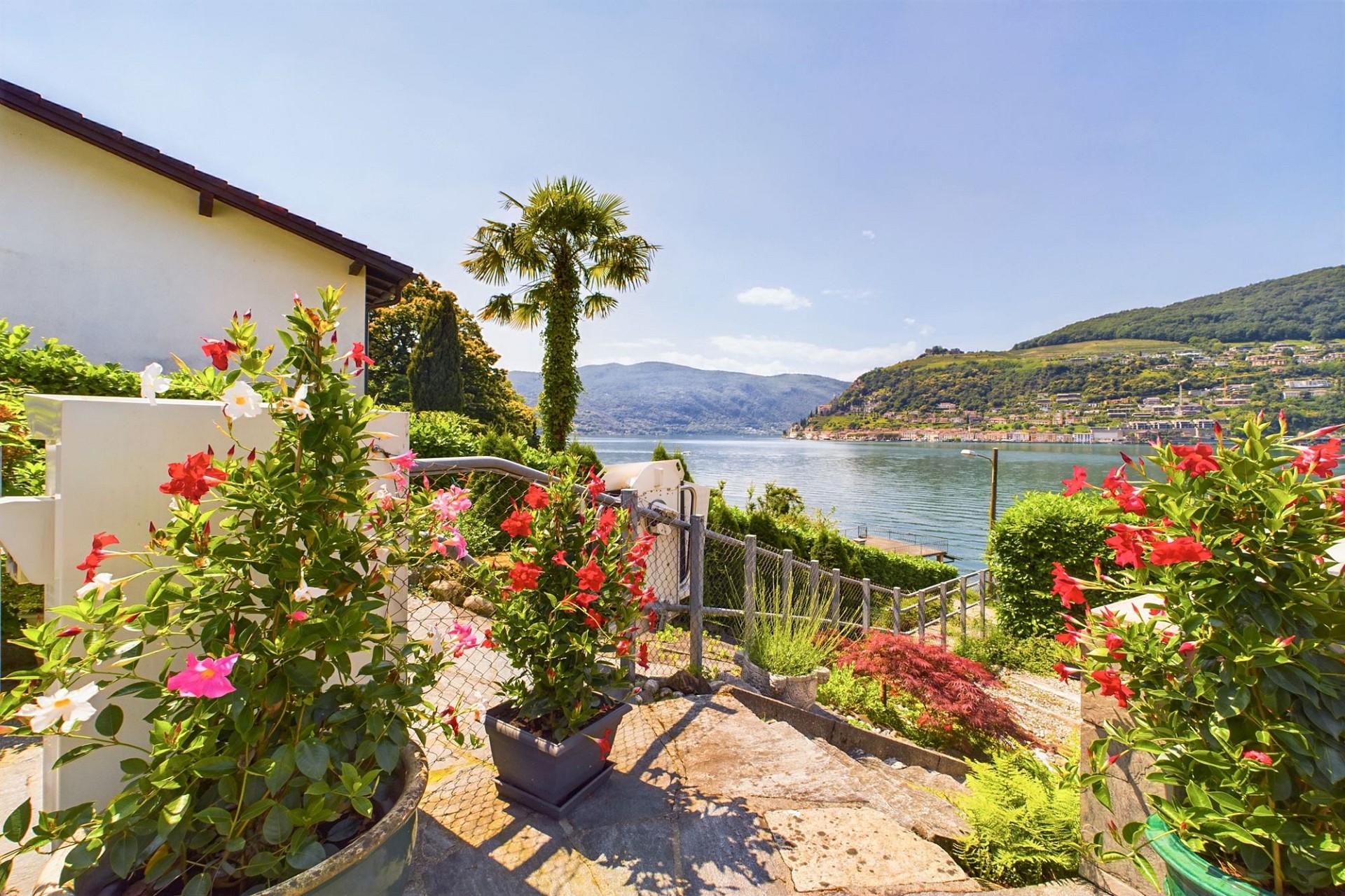 Seeblick mit mediterranem Garten