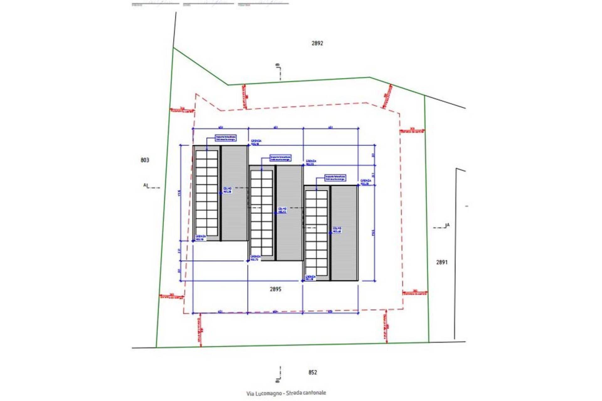 Grundriss mit drei Treppenläufen