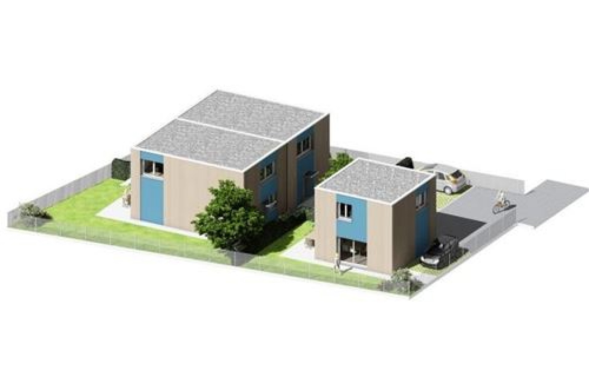 Außenansicht eines Wohnkomplexes