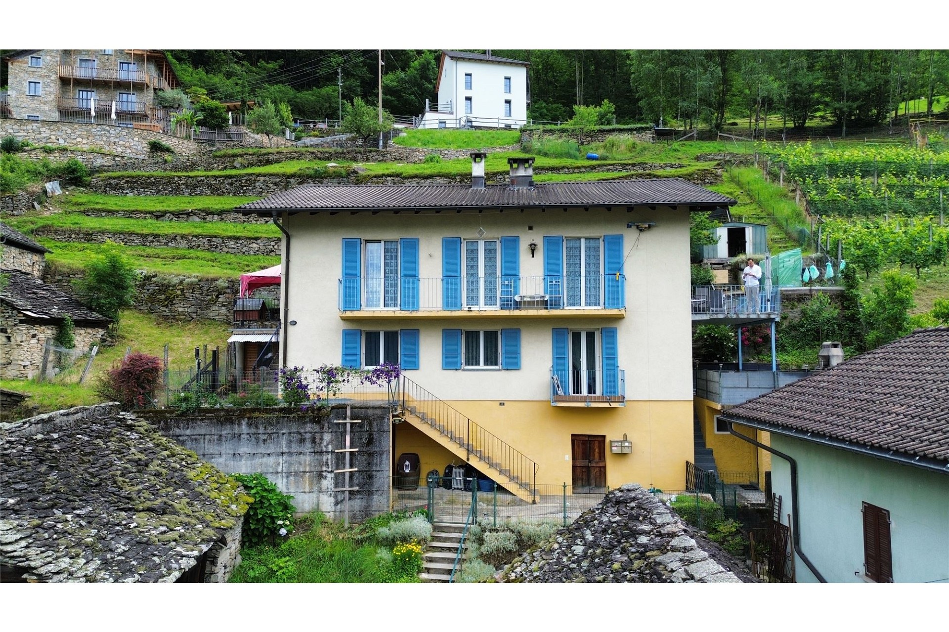 Hanghaus in grüner Hanglage