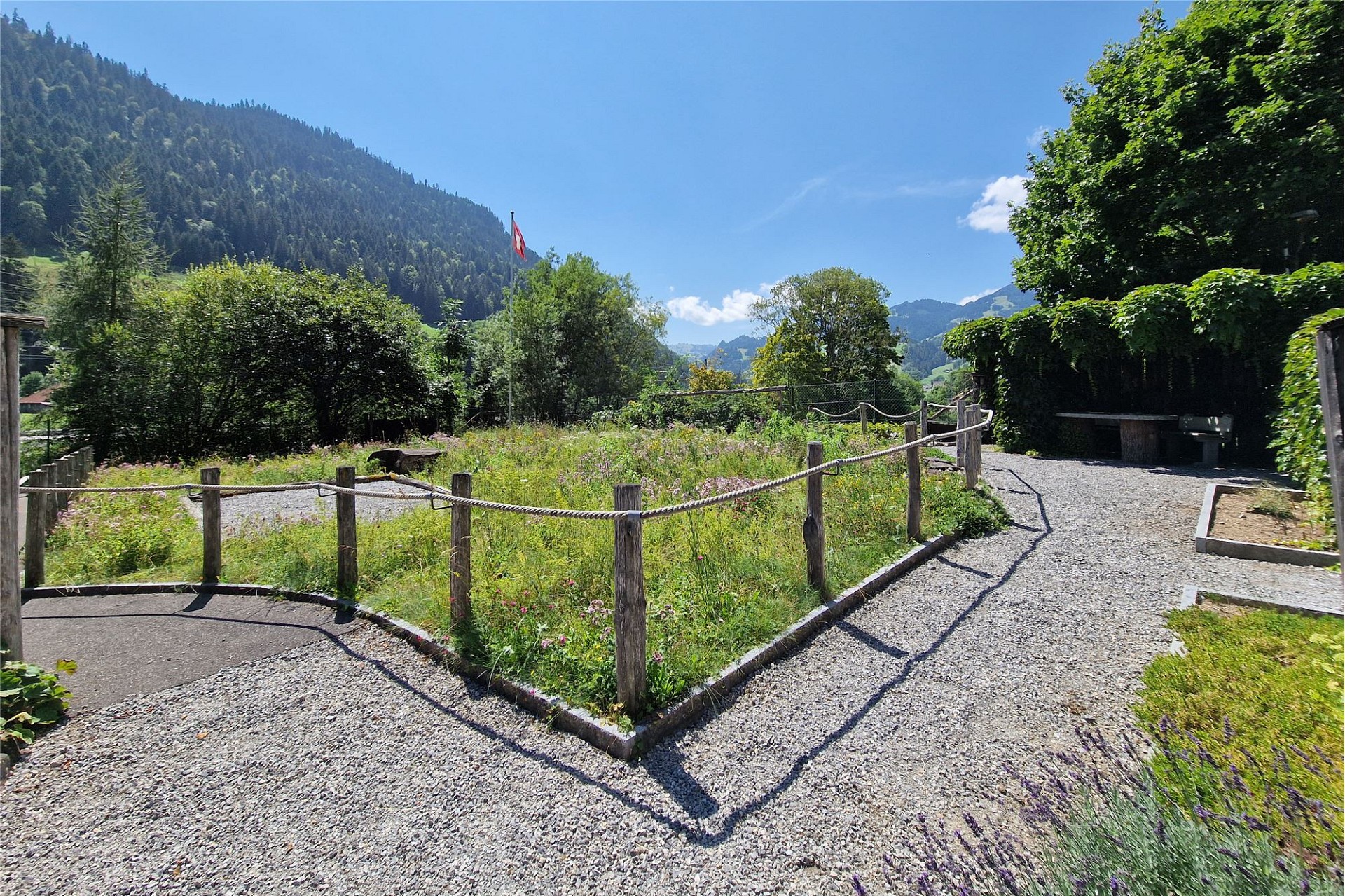 Alpen-Garten mit Bergblick