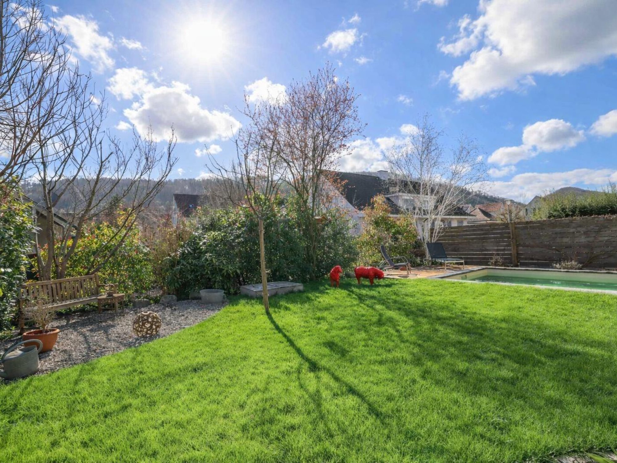 Garten mit Pool und Terrasse