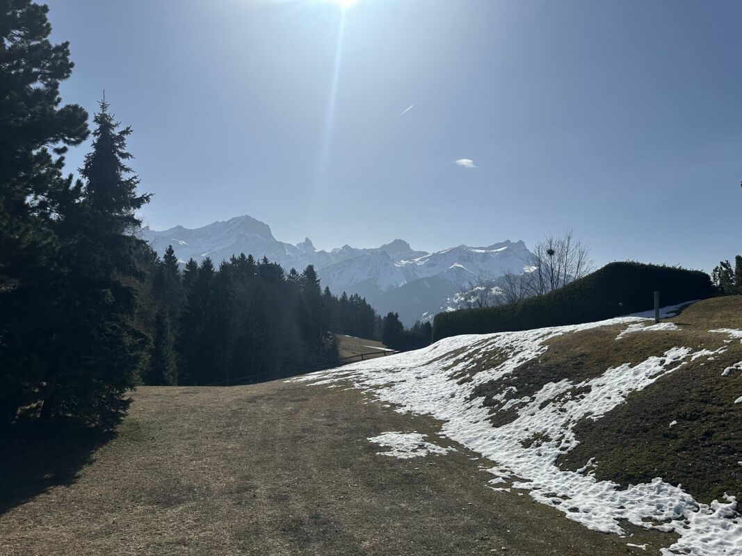 Berglandschaft mit Schneeresten