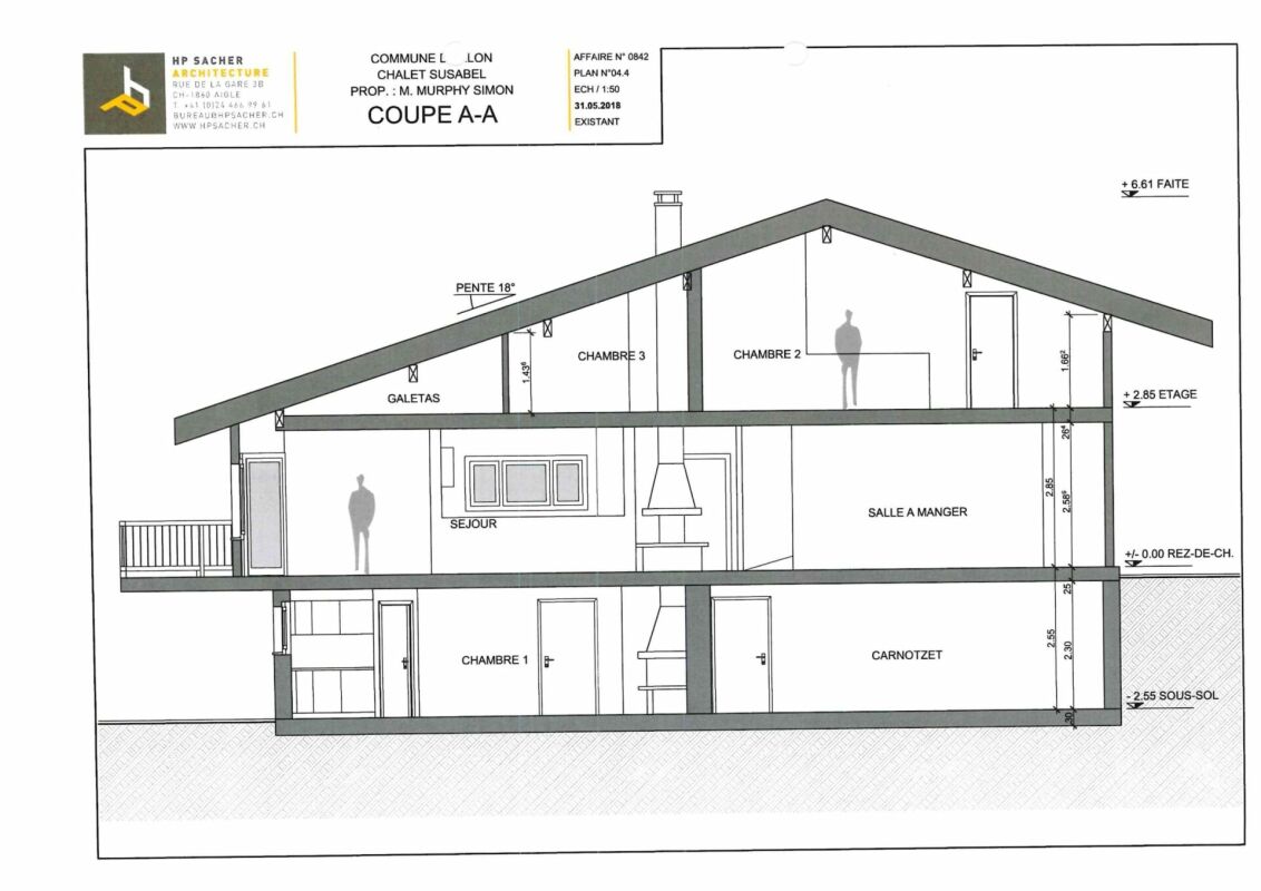 Architektur-Querschnitt eines Chalets
