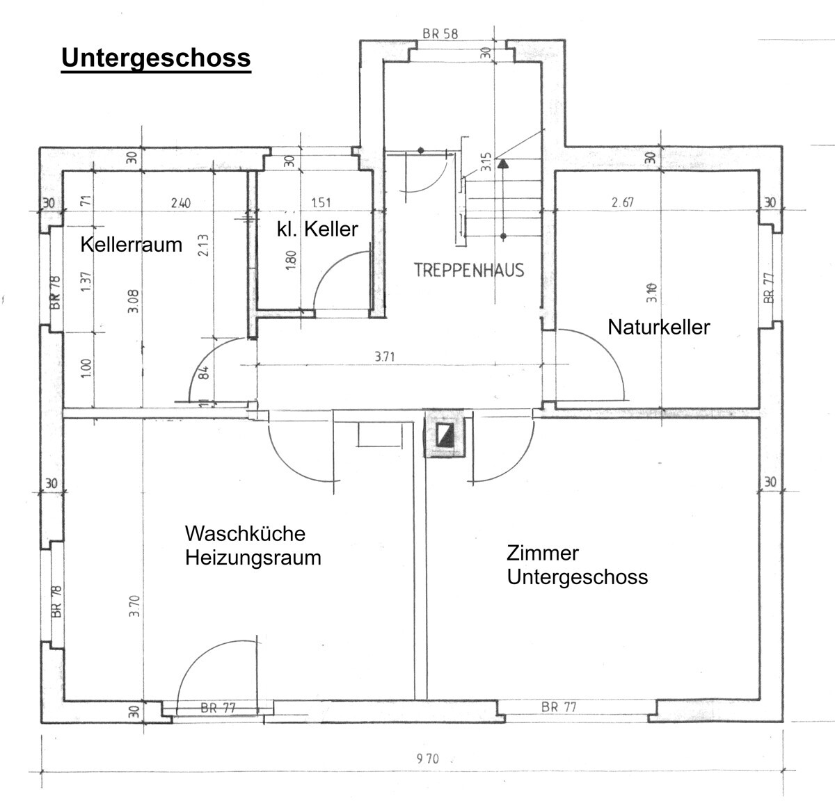 Keller-Grundriss des Untergeschosses