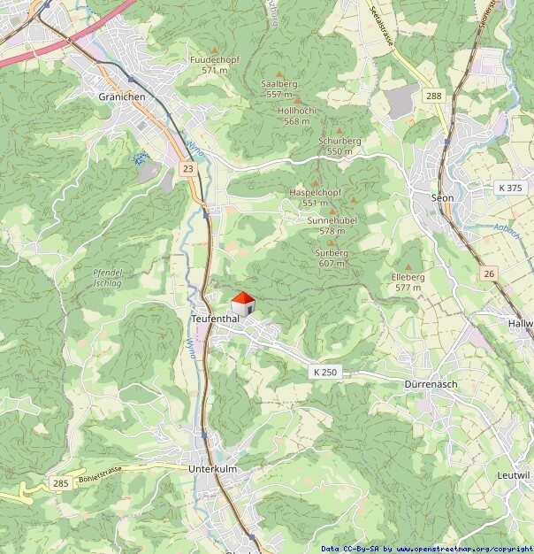 Unbekannte Karte mit Standortmarkierung