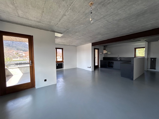 Offener Wohnbereich mit Küche und Terrasse