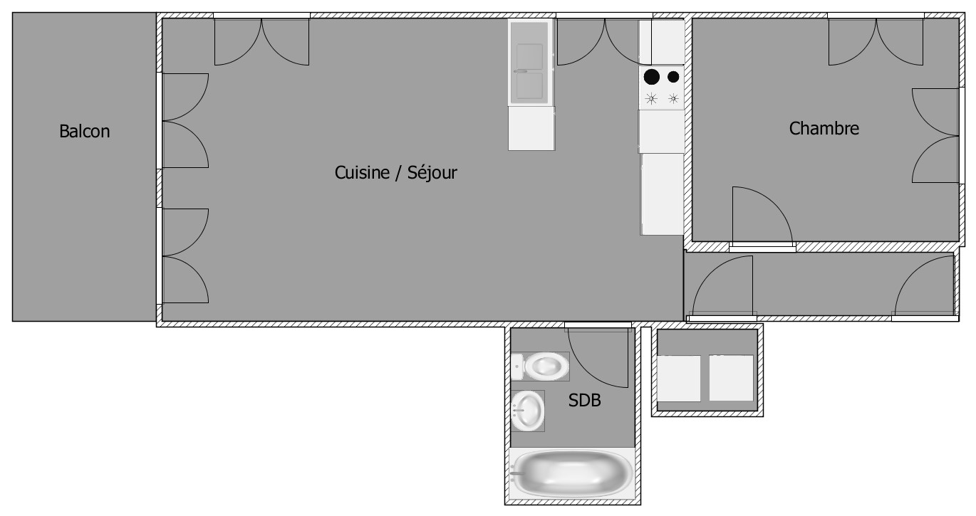 Wohnungsgrundriss mit Balkon