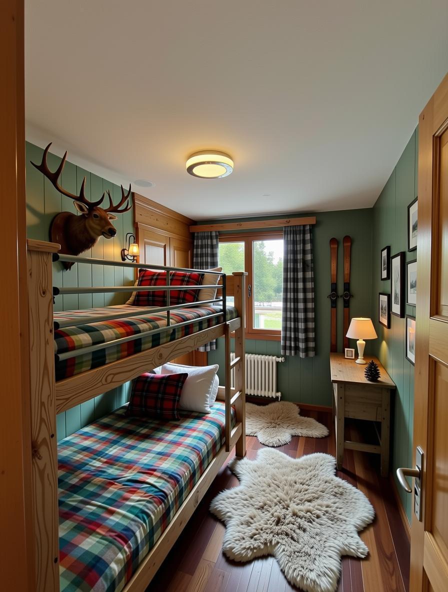 Rustikales Schlafzimmer mit Etagenbett