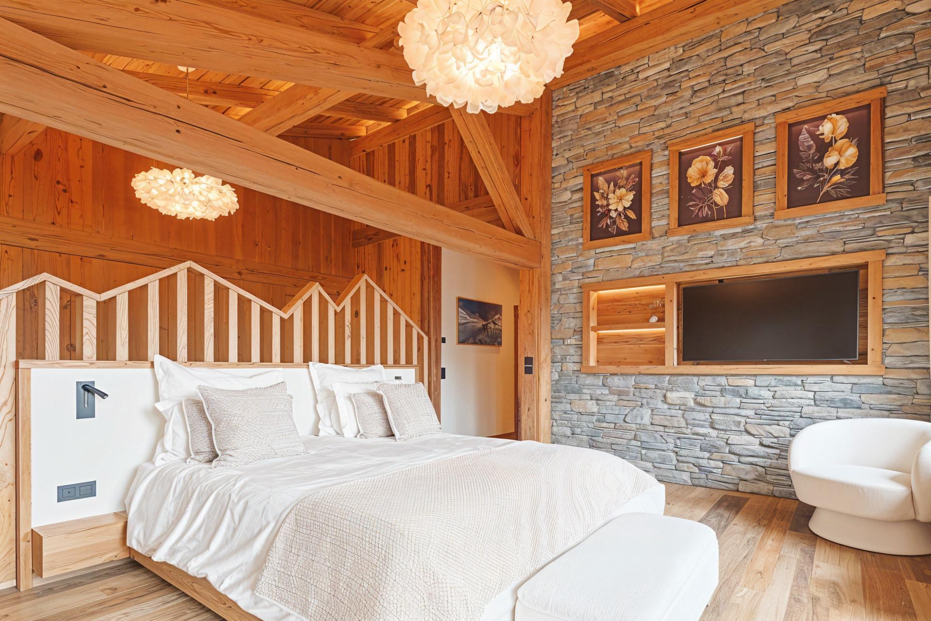 Gemütliches Schlafzimmer im Chalet-Stil