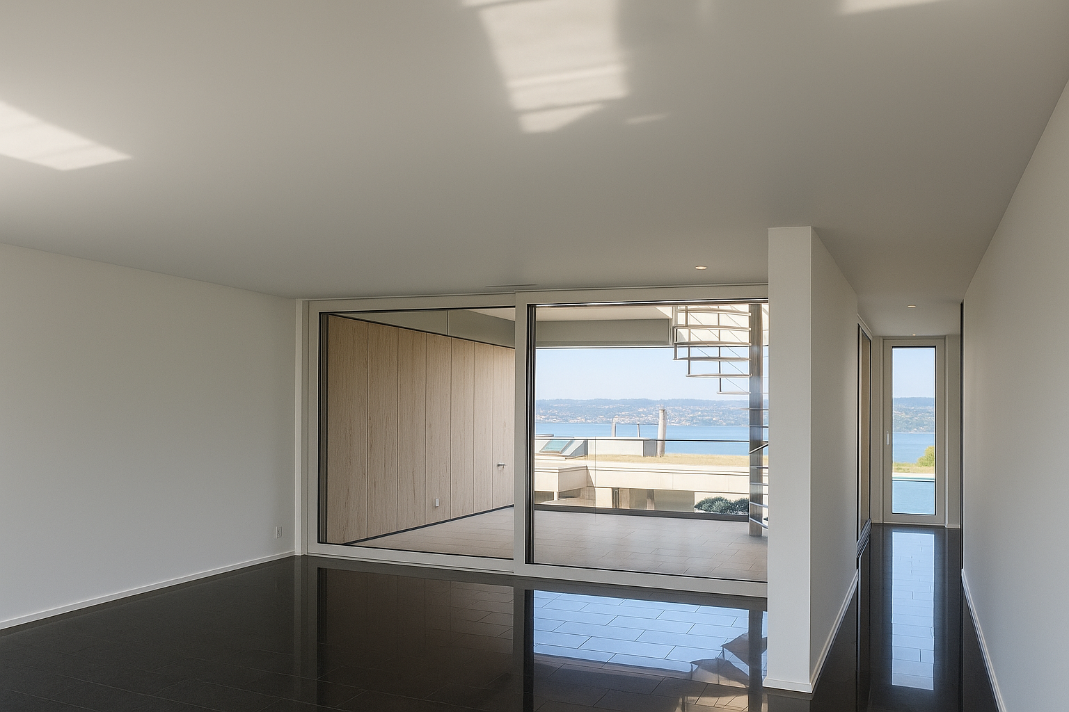 Offener Wohnraum mit Seeblick