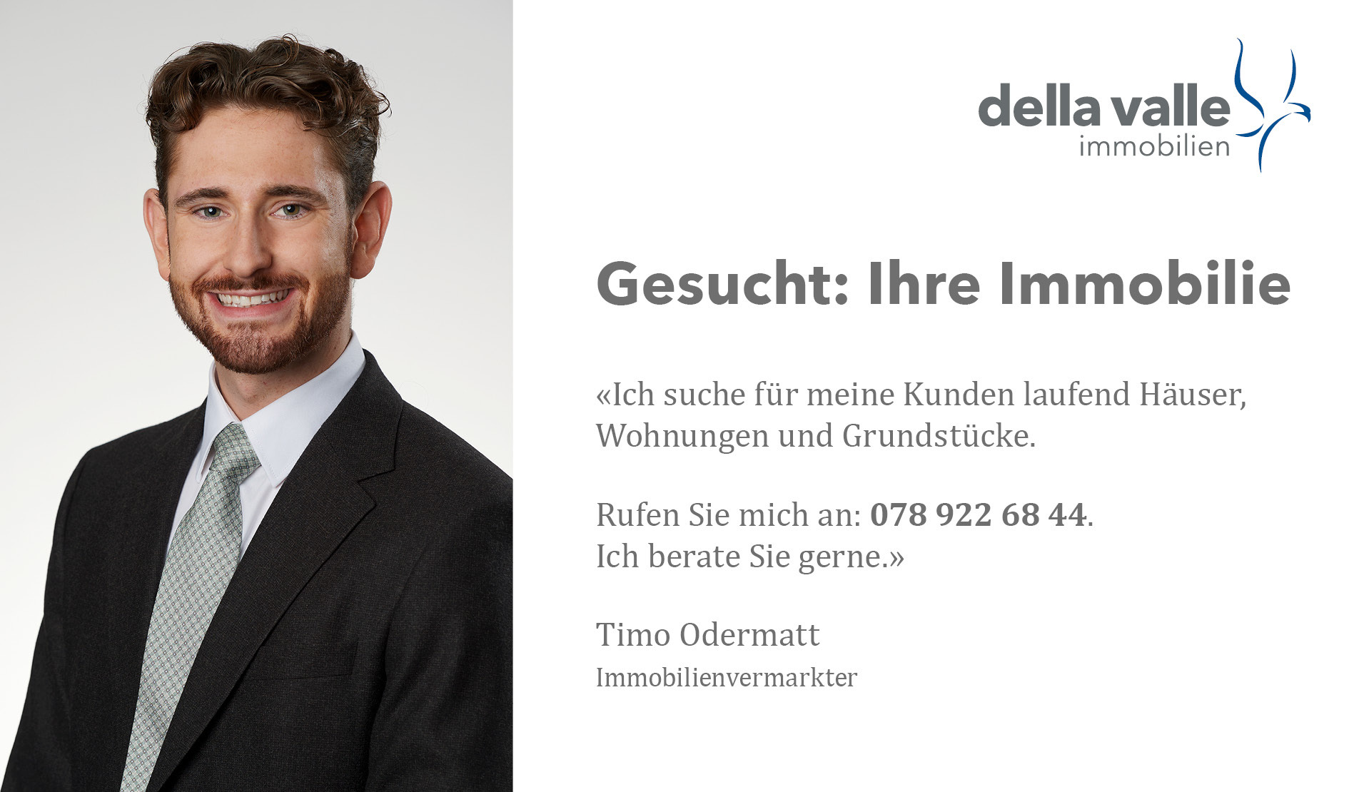 Immobilienwerbung mit Maklerporträt