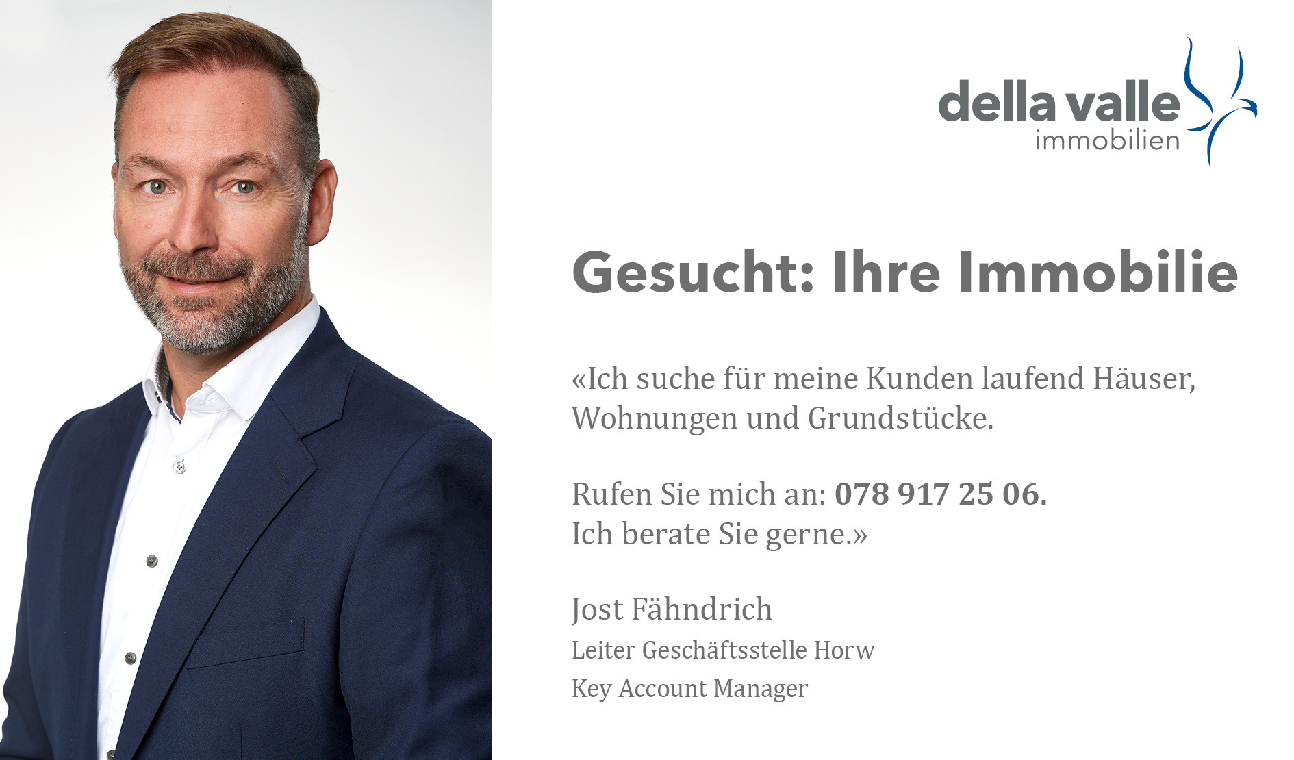 Werbe- und Maklerbanner mit Porträt