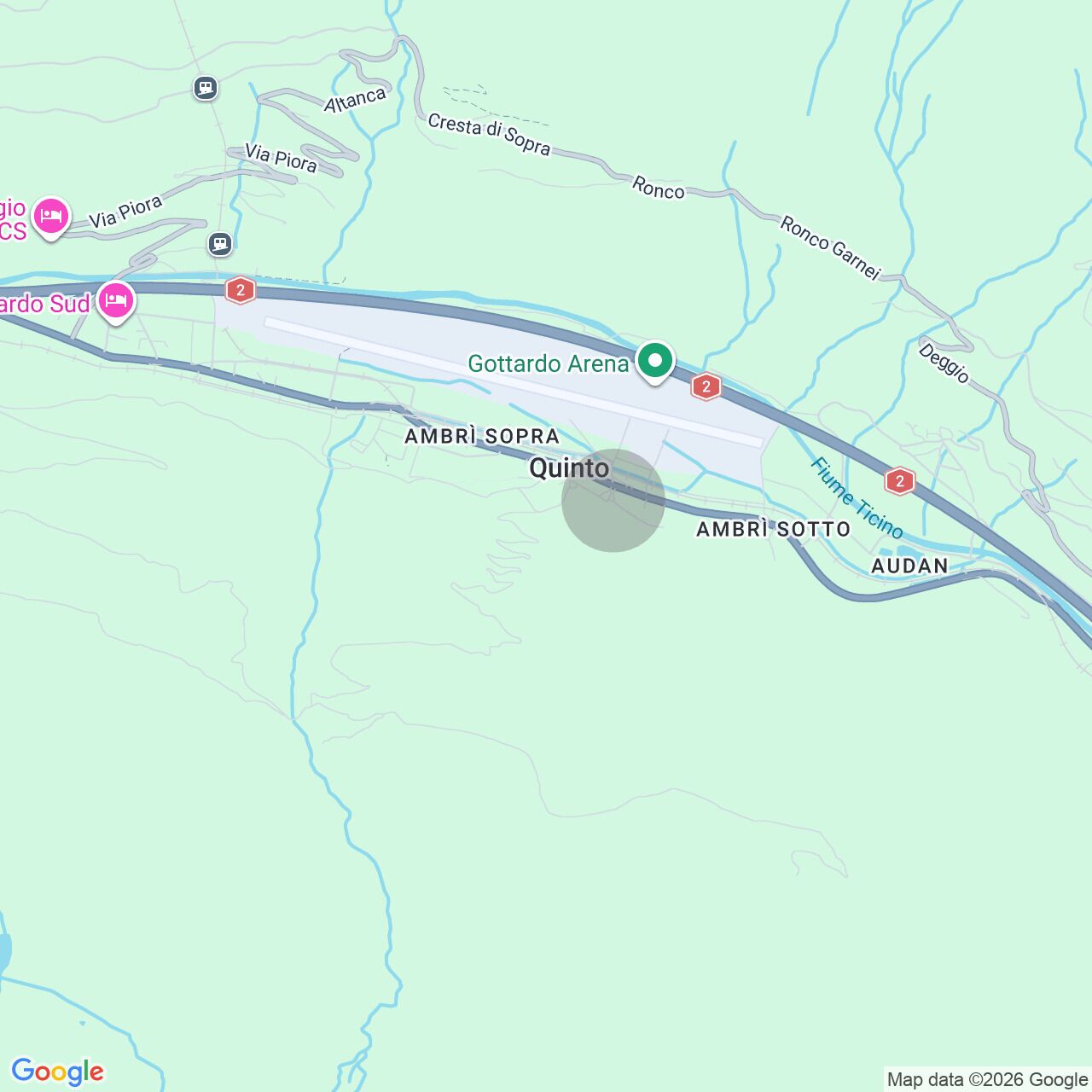 Kartenansicht einer Berg- und Straßenlage